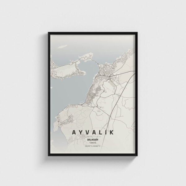 Balıkesir Ayvalık İlçe Haritası Posteri