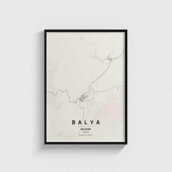 Balıkesir Balya İlçe Haritası Posteri