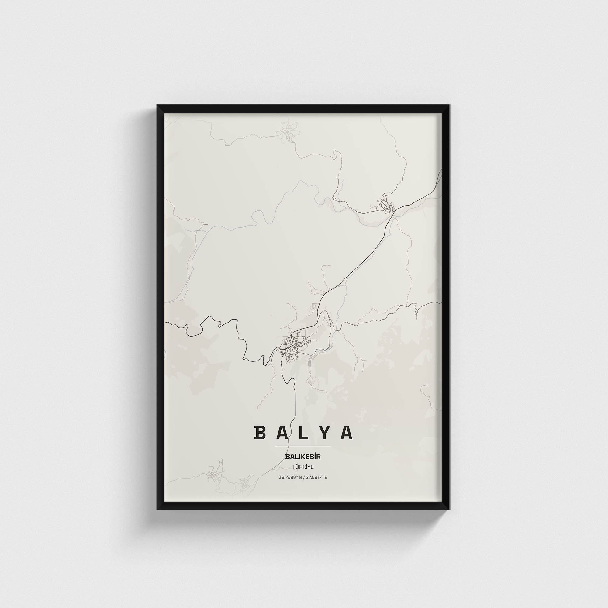 Balıkesir Balya İlçe Haritası Posteri
