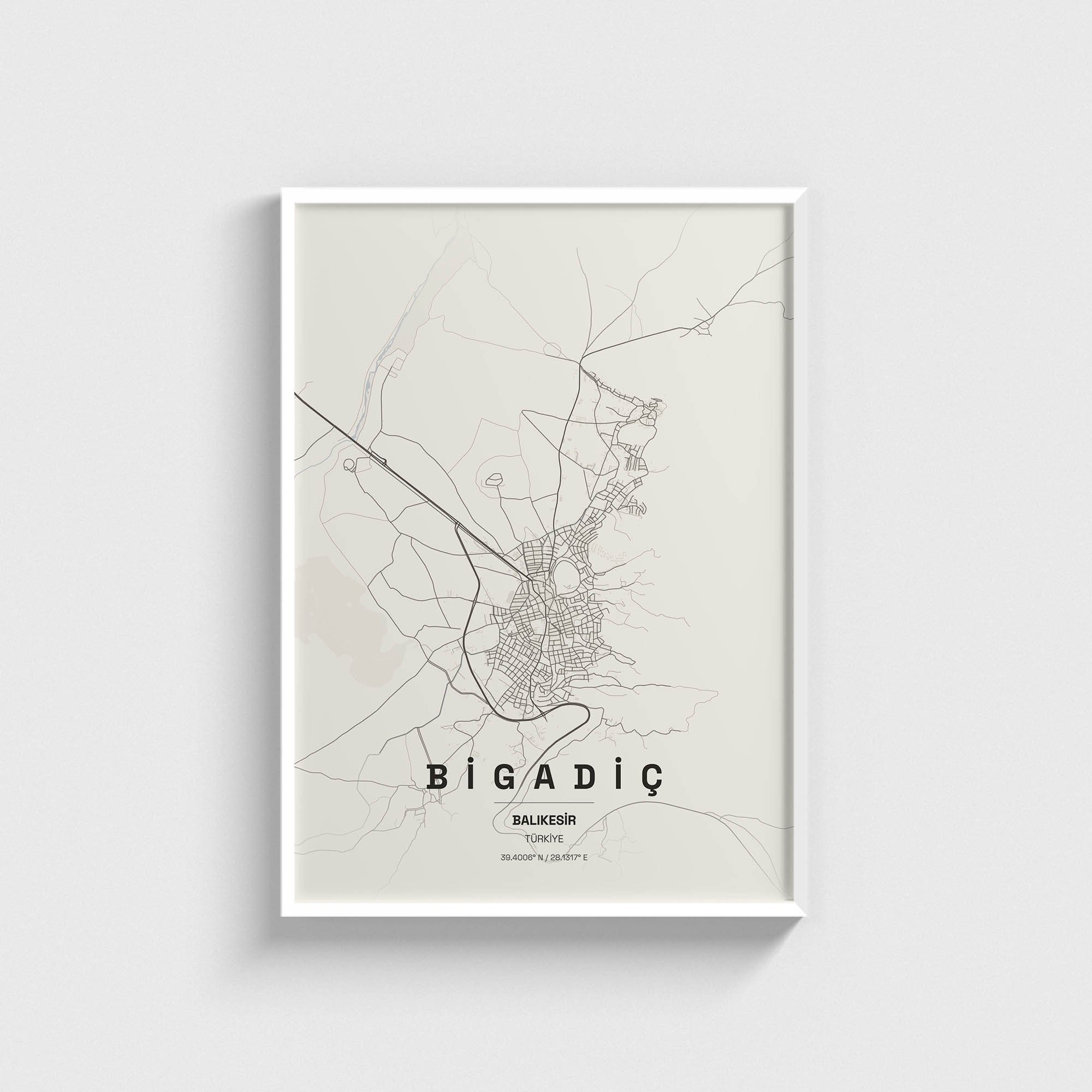 Balıkesir Bigadiç İlçe Haritası Posteri - Görsel 2