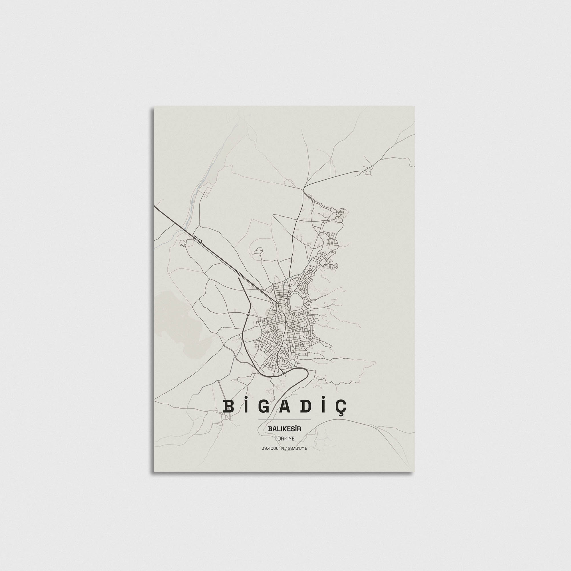 Balıkesir Bigadiç İlçe Haritası Posteri - Görsel 3