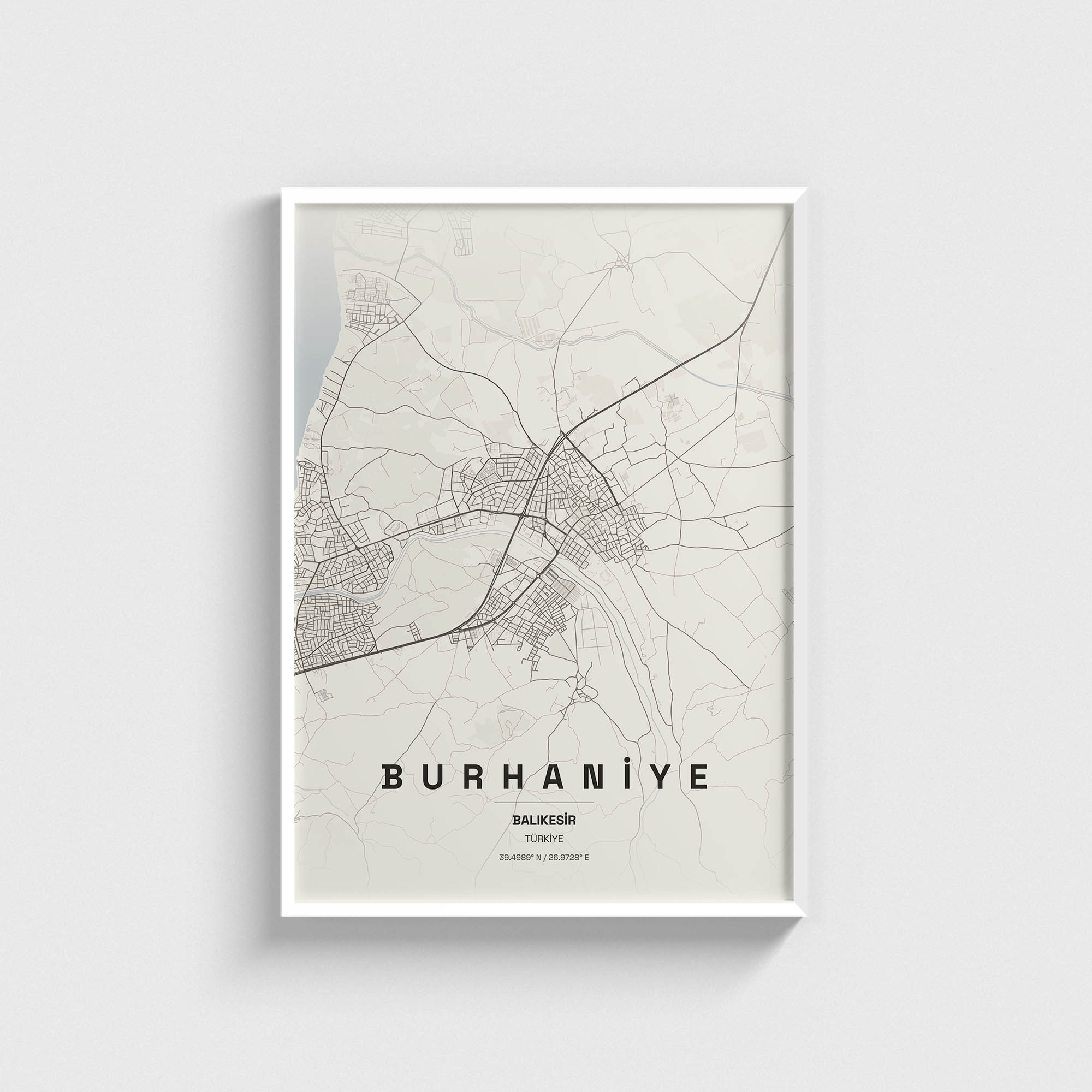 Balıkesir Burhaniye İlçe Haritası Posteri - Görsel 2