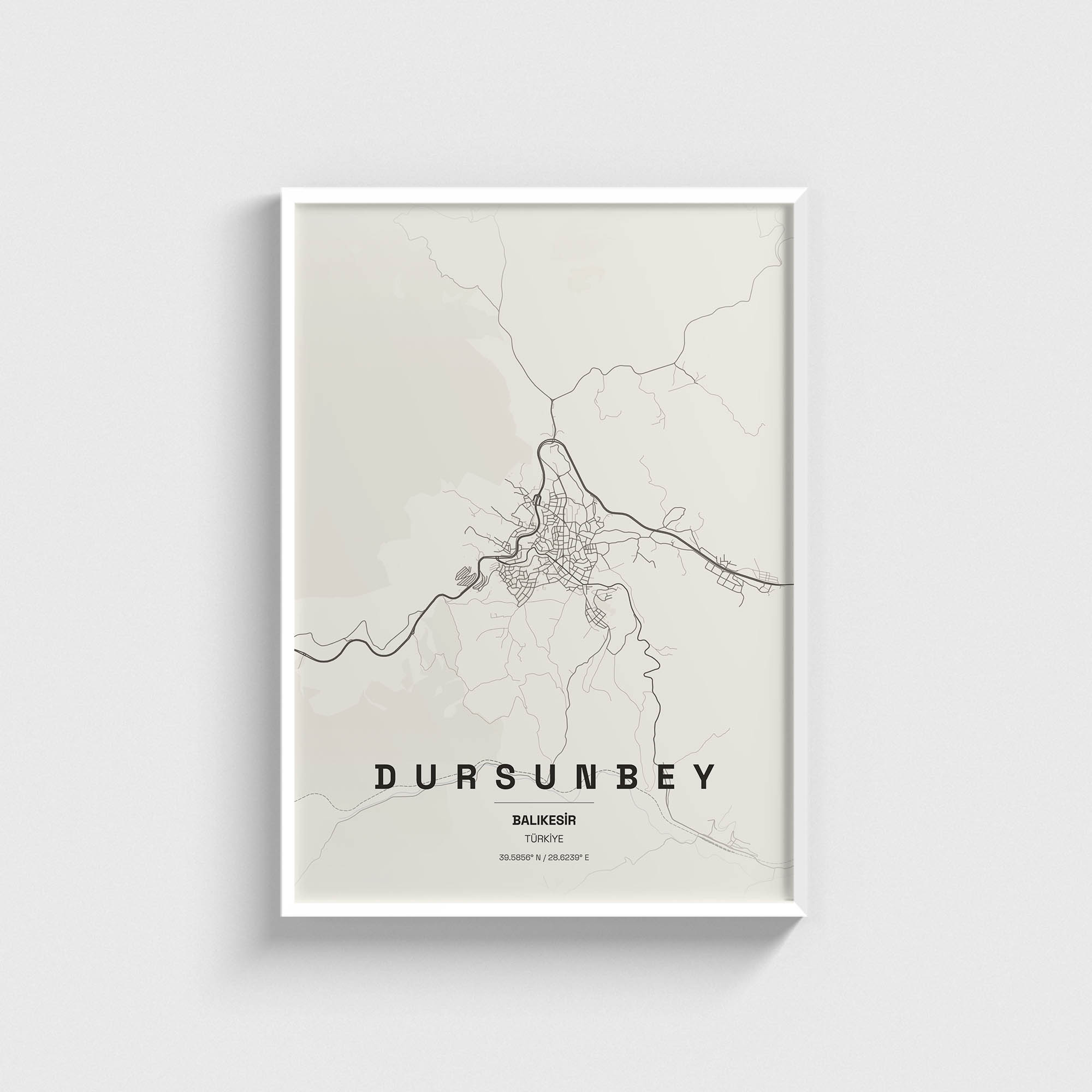 Balıkesir Dursunbey İlçe Haritası Posteri - Görsel 2