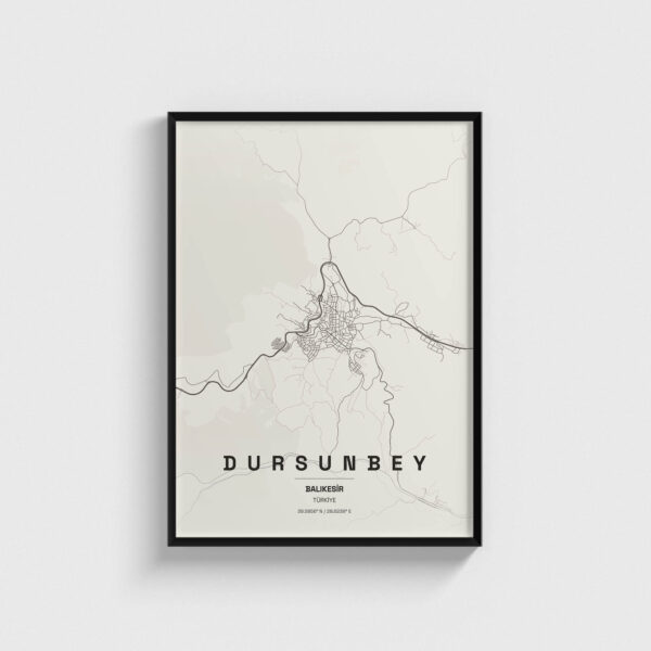 Balıkesir Dursunbey İlçe Haritası Posteri
