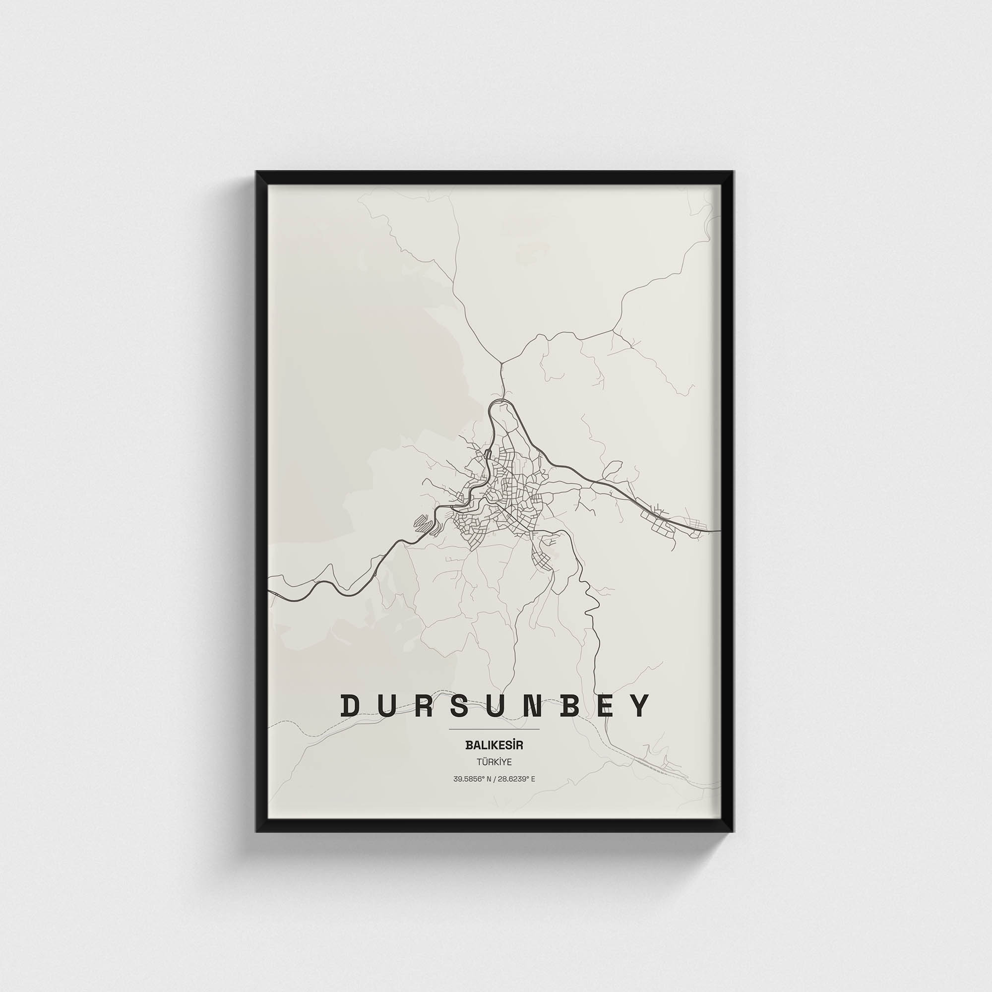Balıkesir Dursunbey İlçe Haritası Posteri