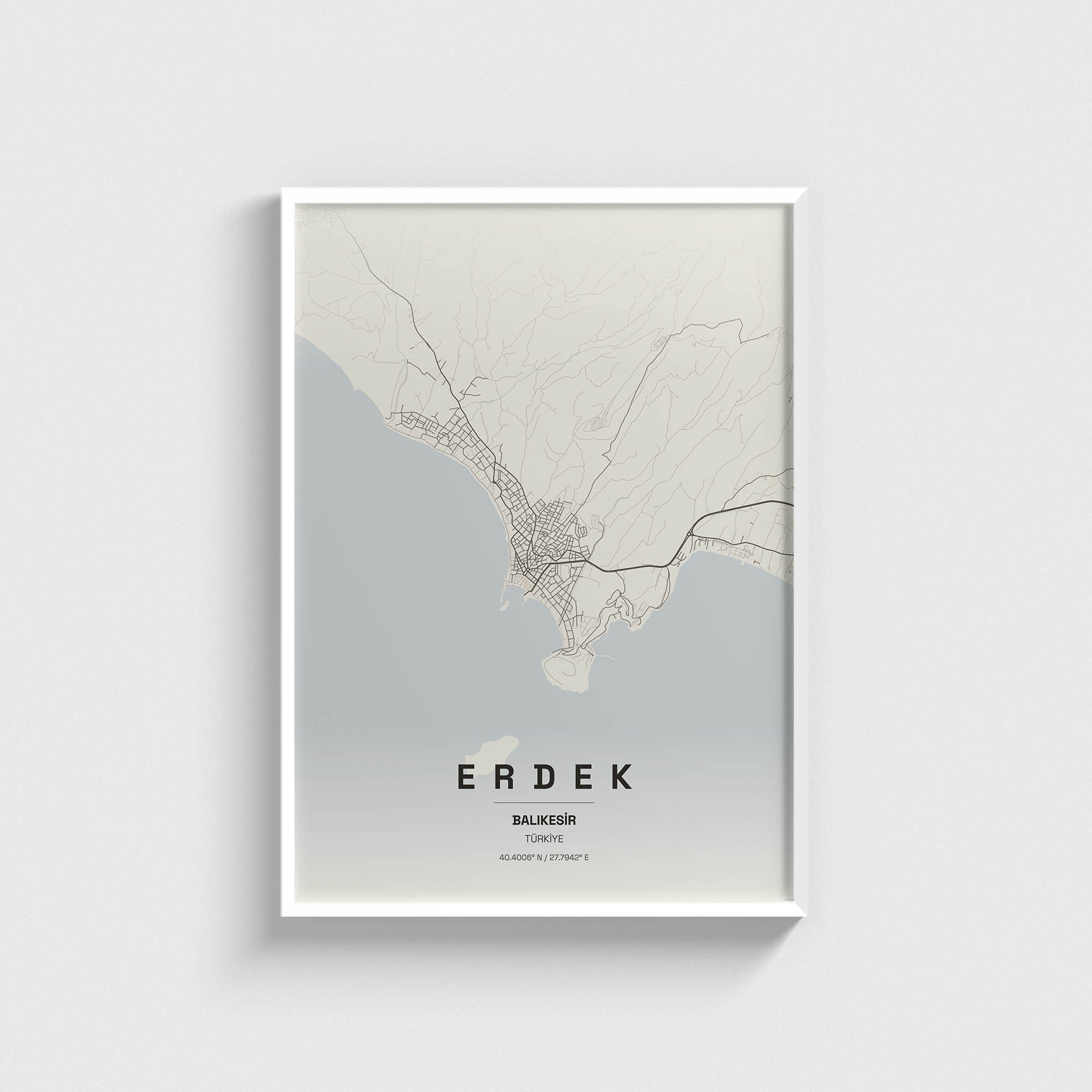 Balıkesir Erdek İlçe Haritası Posteri - Görsel 2