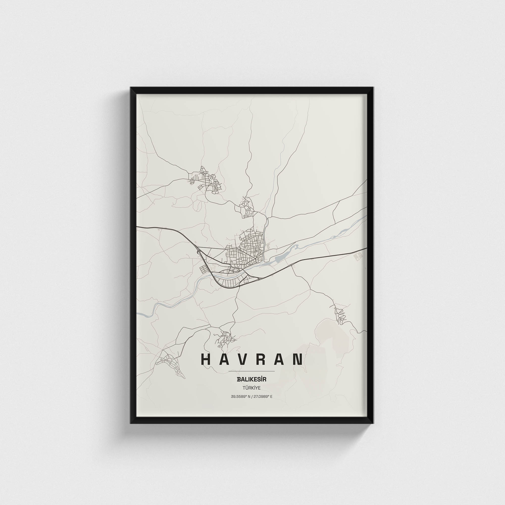Balıkesir Havran İlçe Haritası Posteri