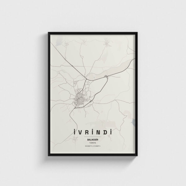 Balıkesir İvrindi İlçe Haritası Posteri