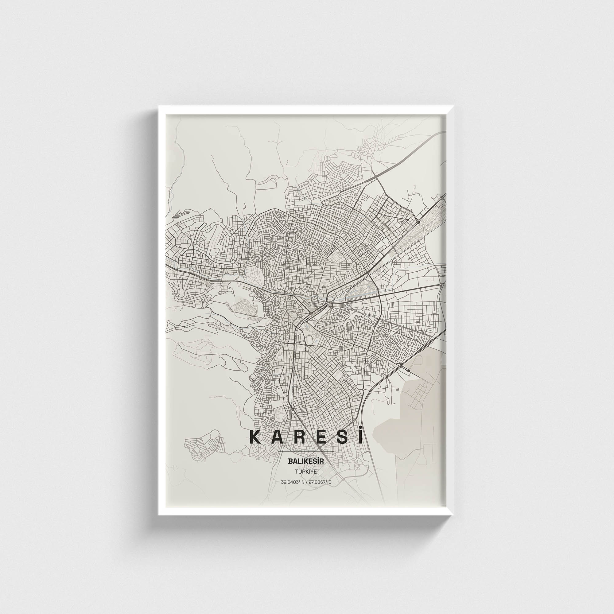Balıkesir Karesi İlçe Haritası Posteri - Görsel 2