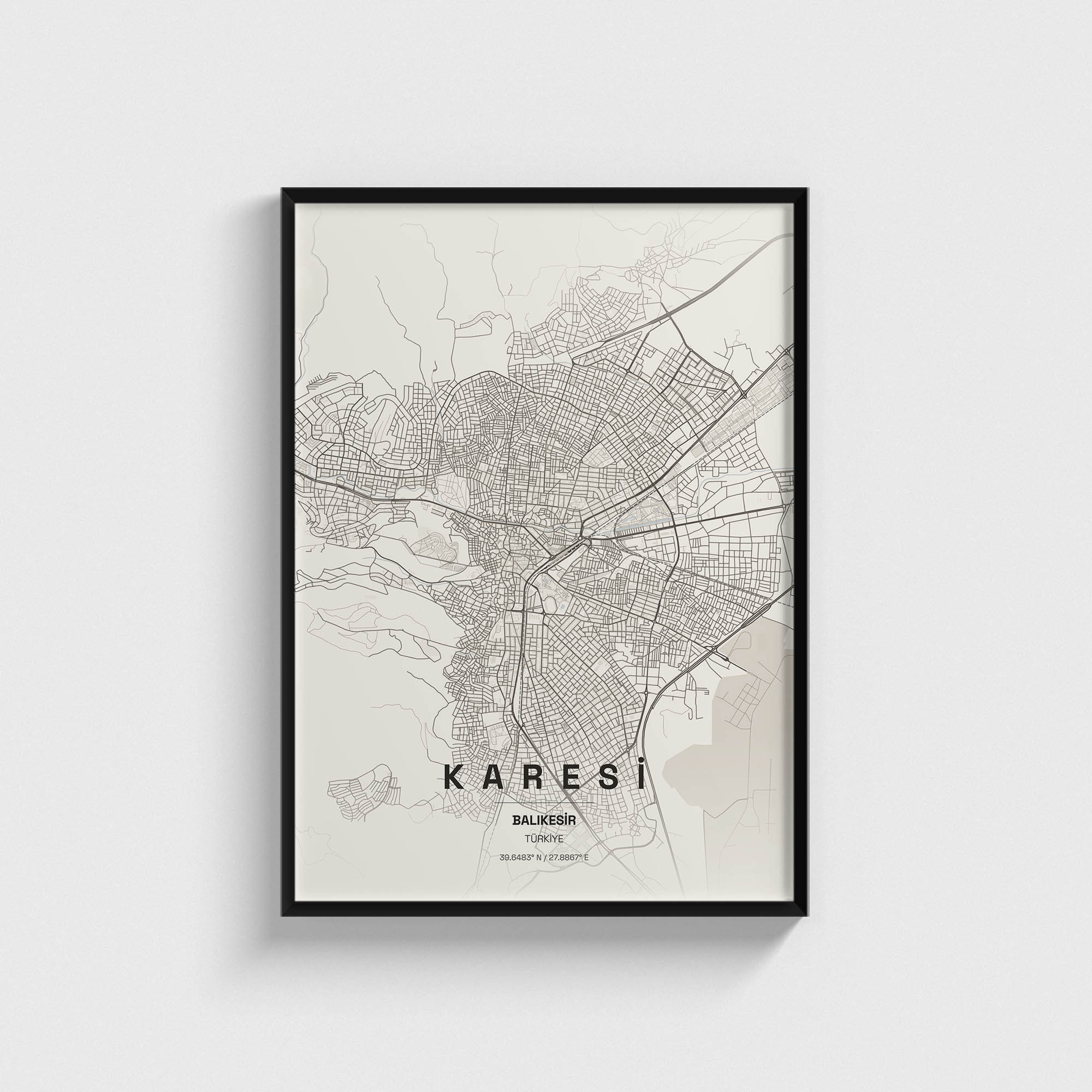 Balıkesir Karesi İlçe Haritası Posteri