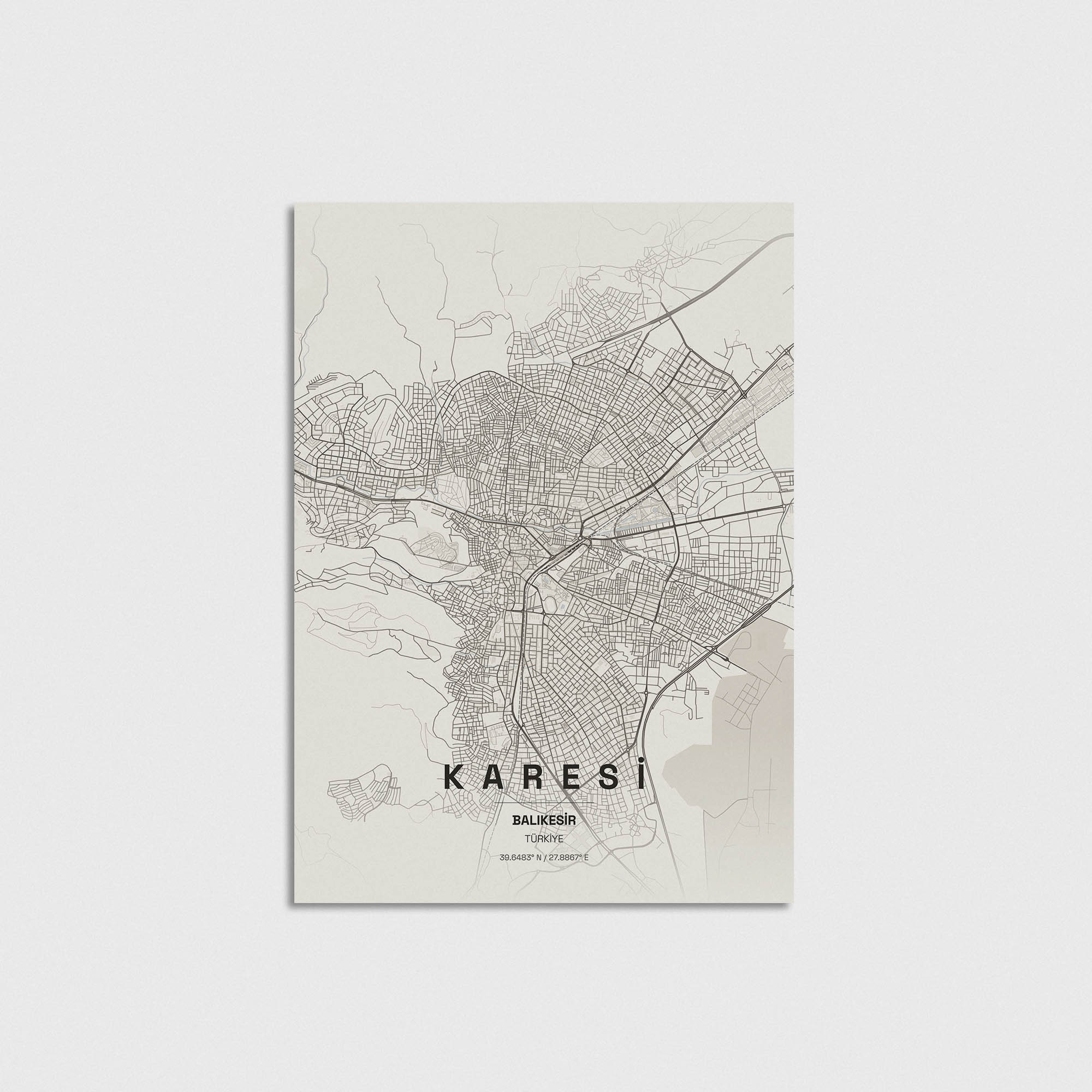 Balıkesir Karesi İlçe Haritası Posteri - Görsel 3