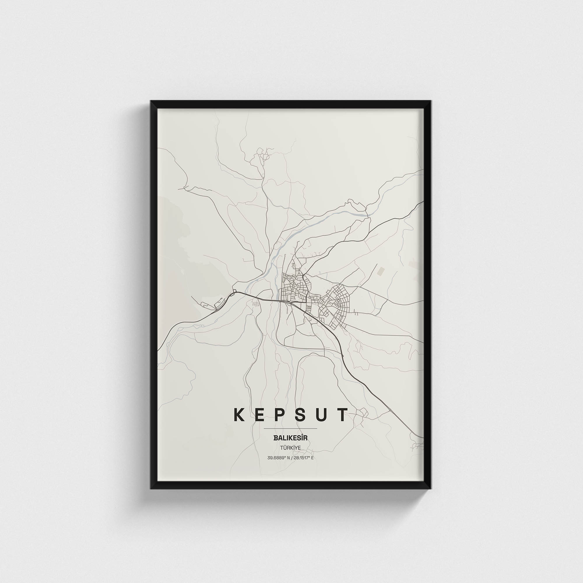 Balıkesir Kepsut İlçe Haritası Posteri