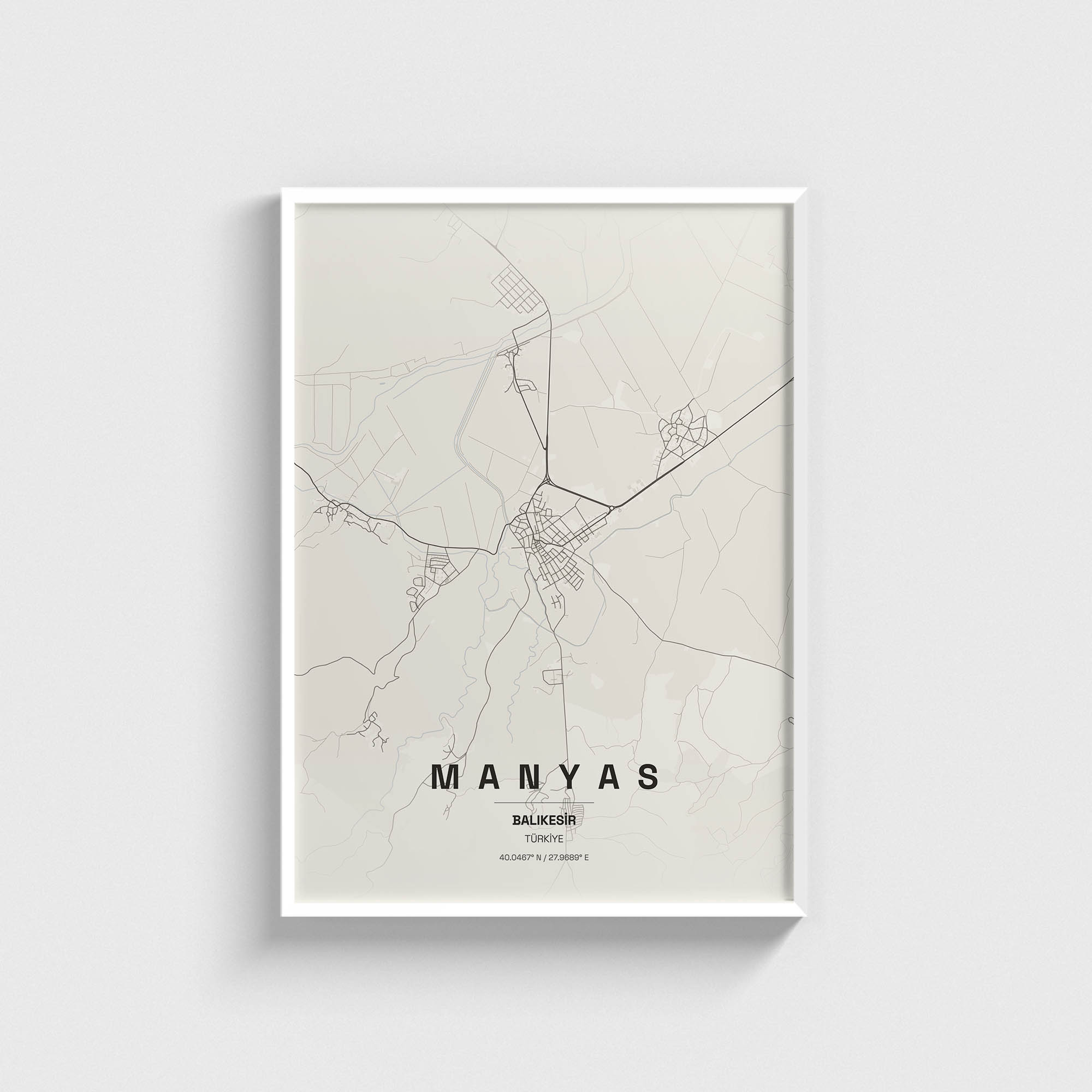 Balıkesir Manyas İlçe Haritası Posteri - Görsel 2