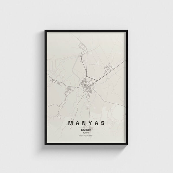 Balıkesir Manyas İlçe Haritası Posteri