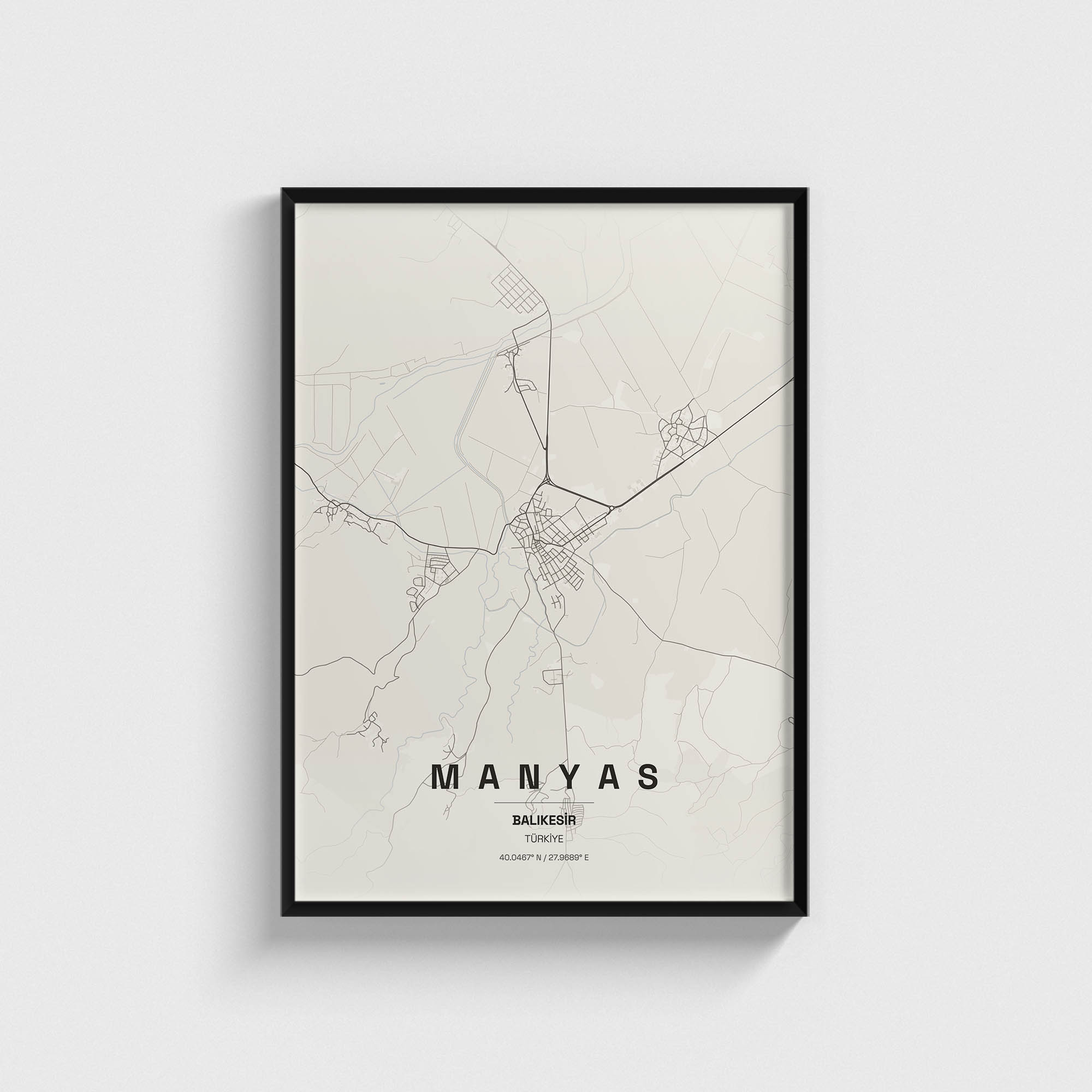 Balıkesir Manyas İlçe Haritası Posteri