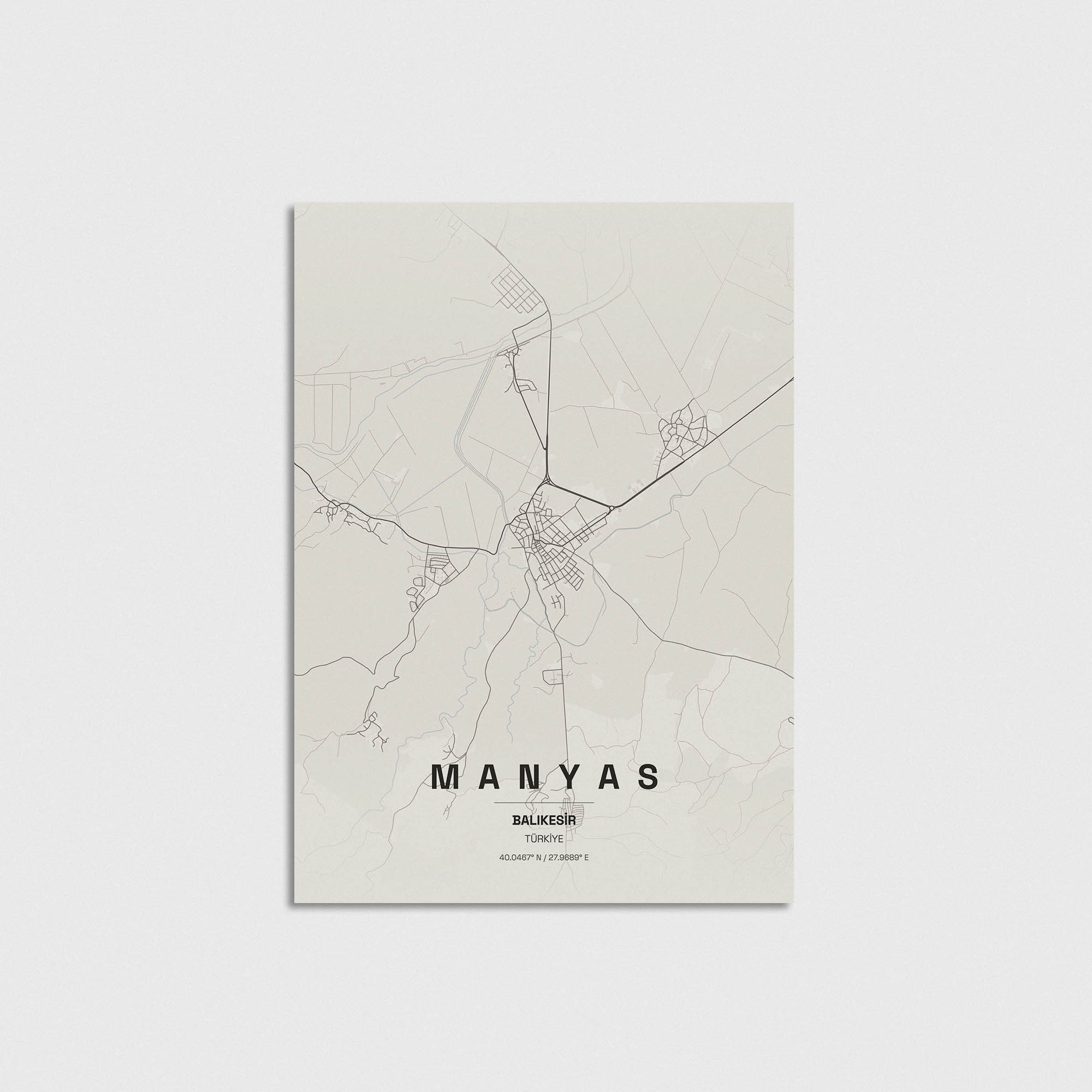 Balıkesir Manyas İlçe Haritası Posteri - Görsel 3