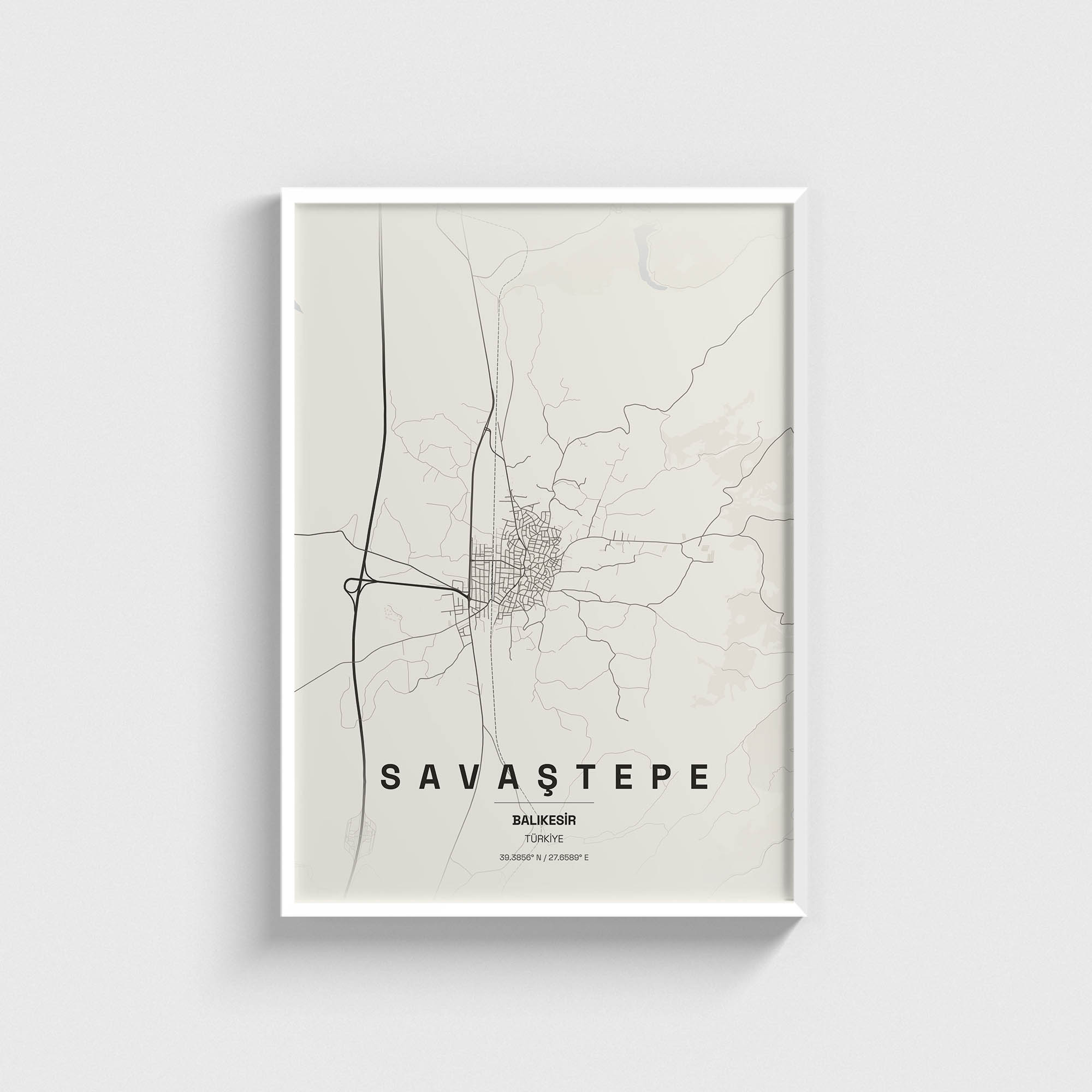 Balıkesir Savaştepe İlçe Haritası Posteri - Görsel 2
