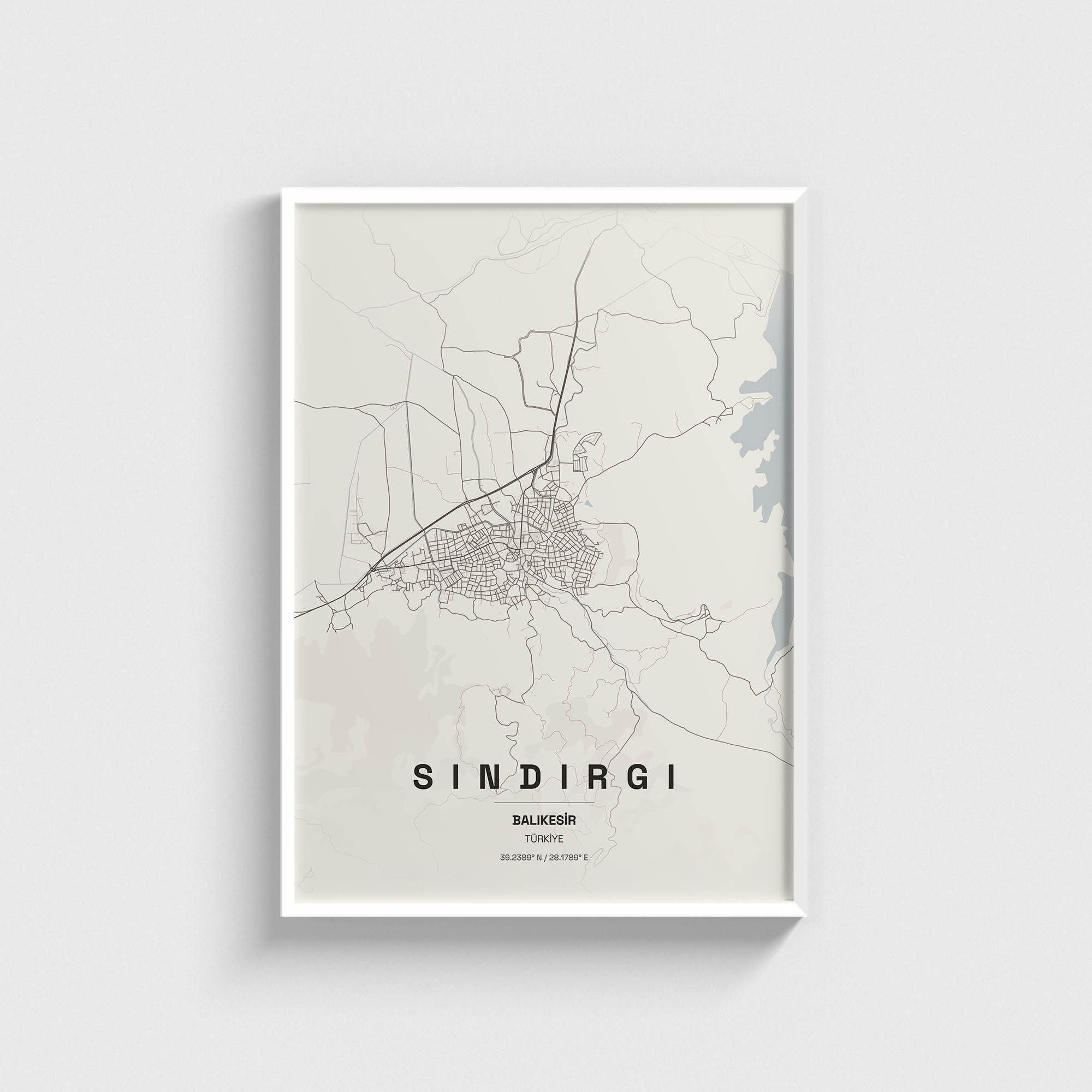 Balıkesir Sındırgı İlçe Haritası Posteri - Görsel 2