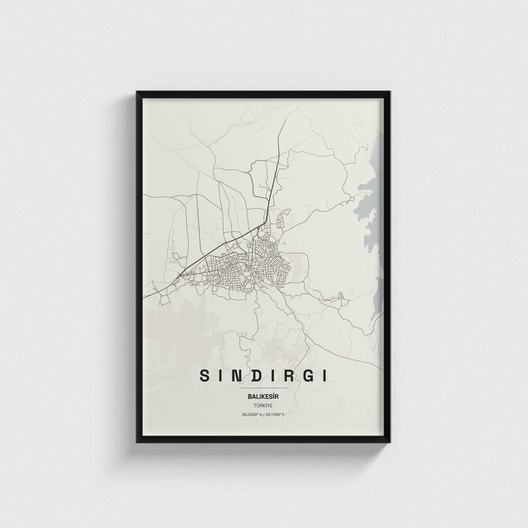 Balıkesir Sındırgı İlçe Haritası Posteri