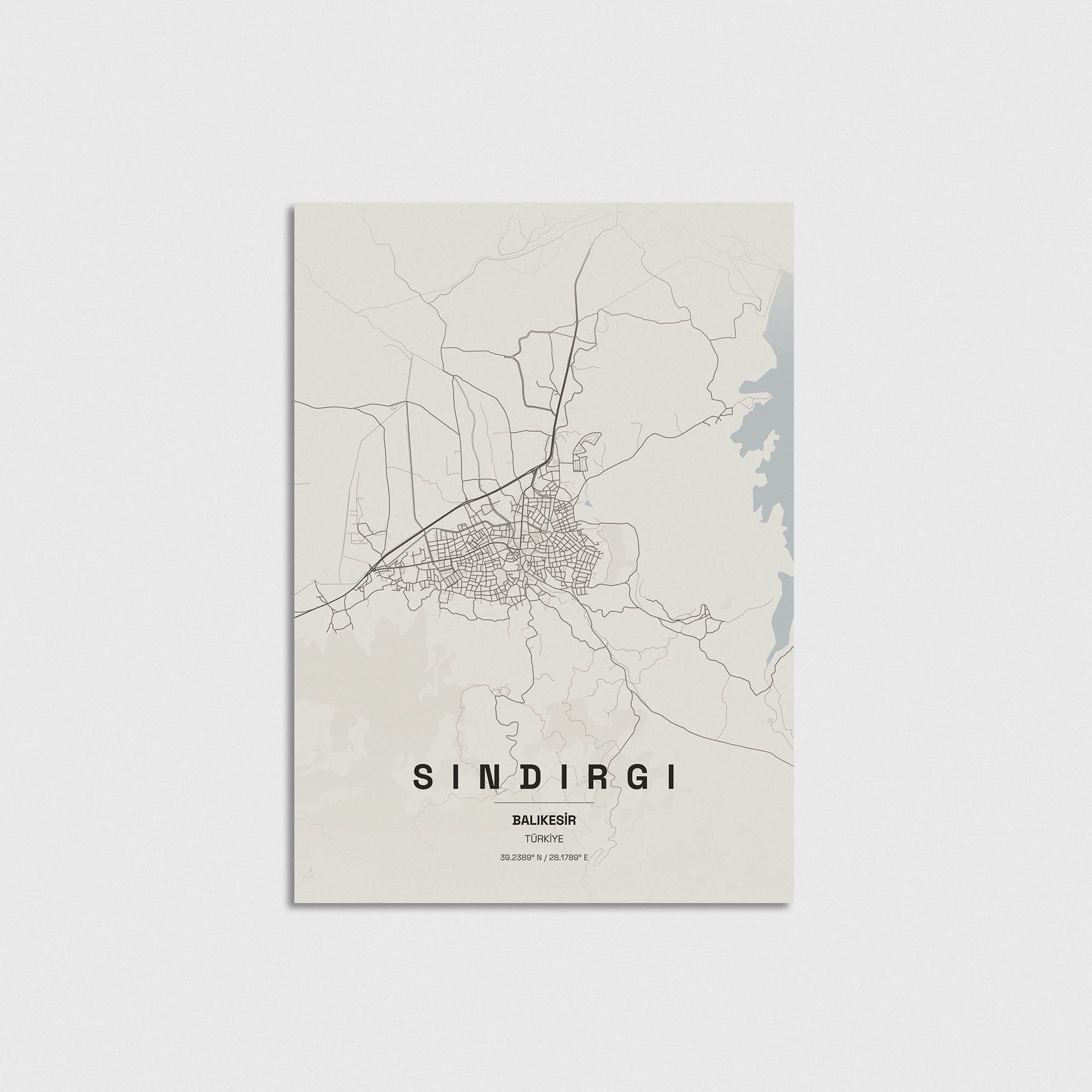 Balıkesir Sındırgı İlçe Haritası Posteri - Görsel 3