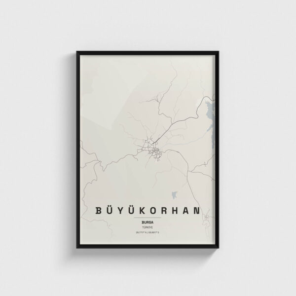 Bursa Büyükorhan İlçe Haritası Posteri