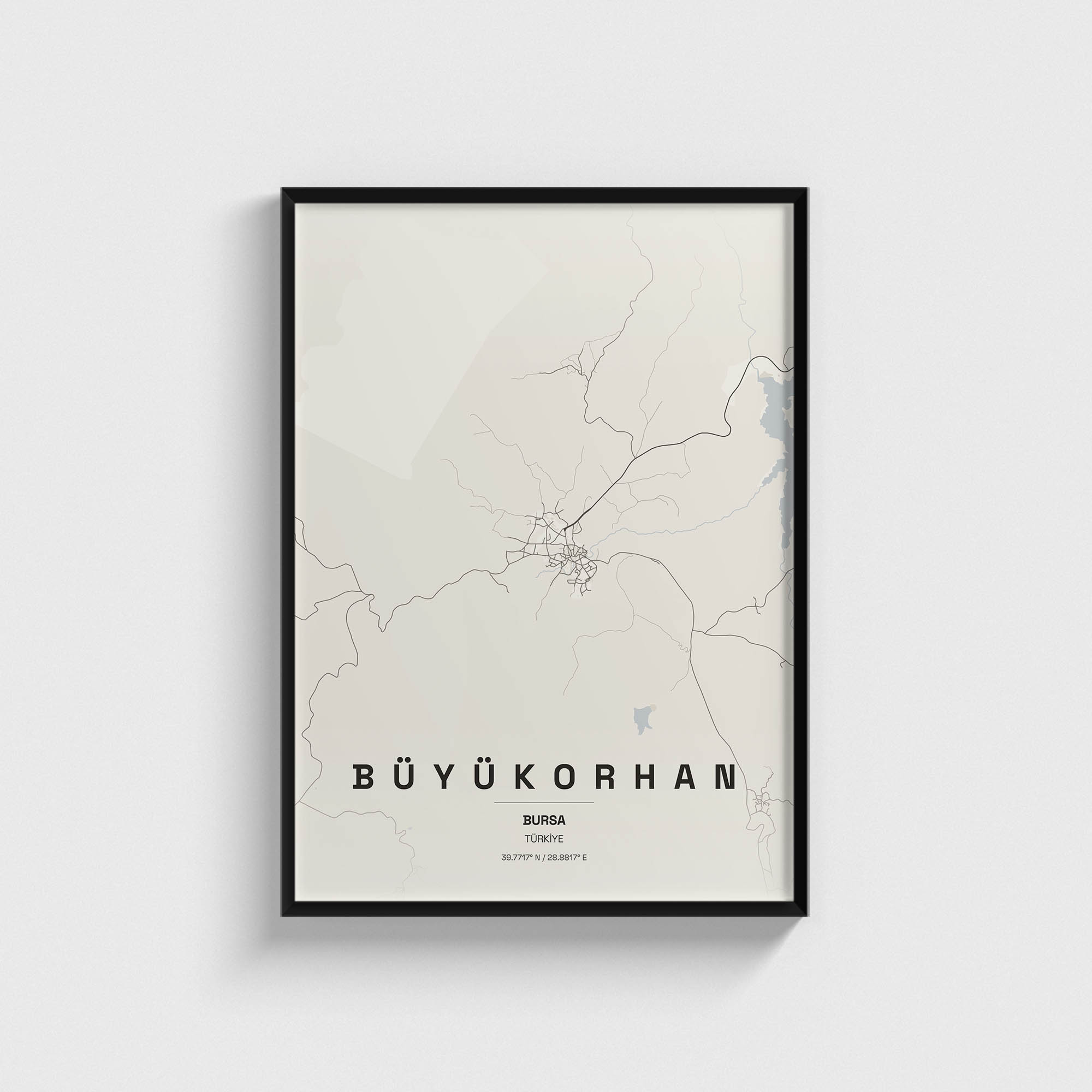 Bursa Büyükorhan İlçe Haritası Posteri