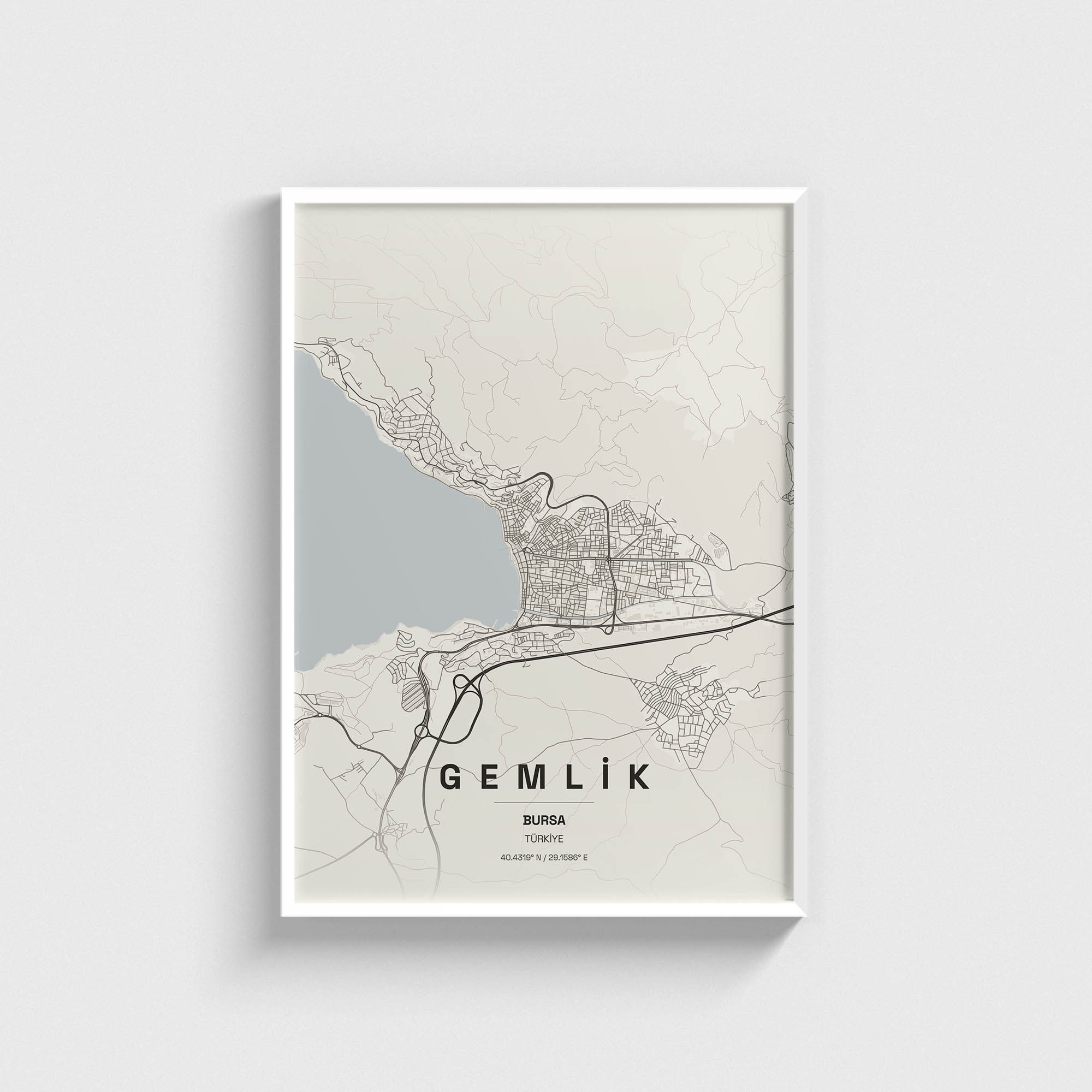 Bursa Gemlik İlçe Haritası Posteri - Görsel 2
