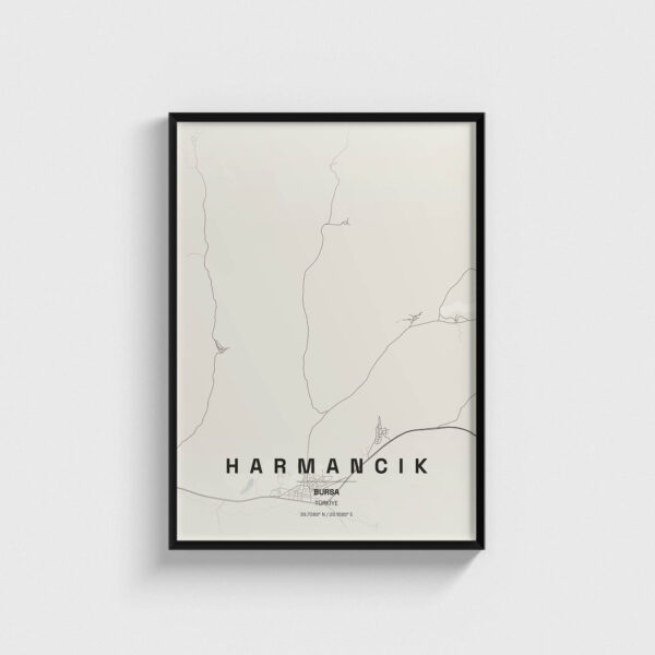 Bursa Harmancık İlçe Haritası Posteri