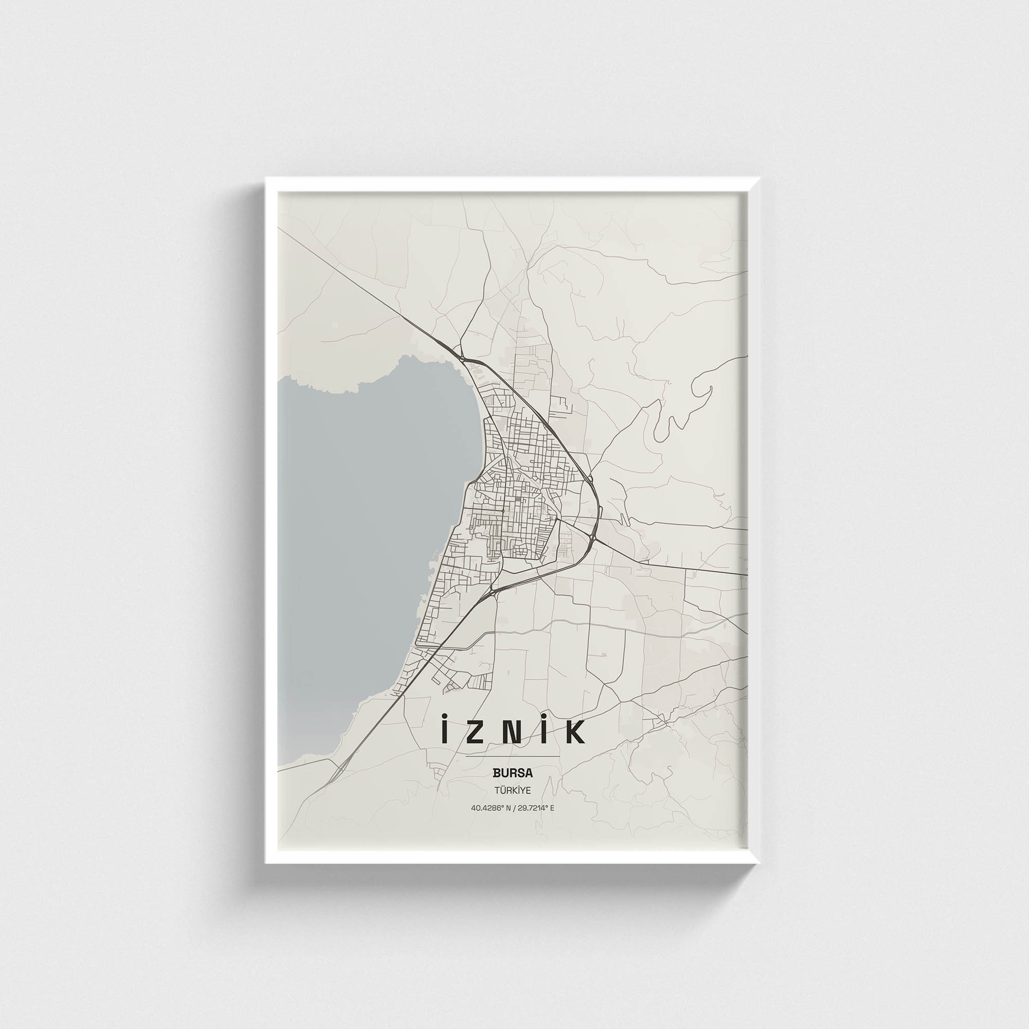 Bursa İznik İlçe Haritası Posteri - Görsel 2