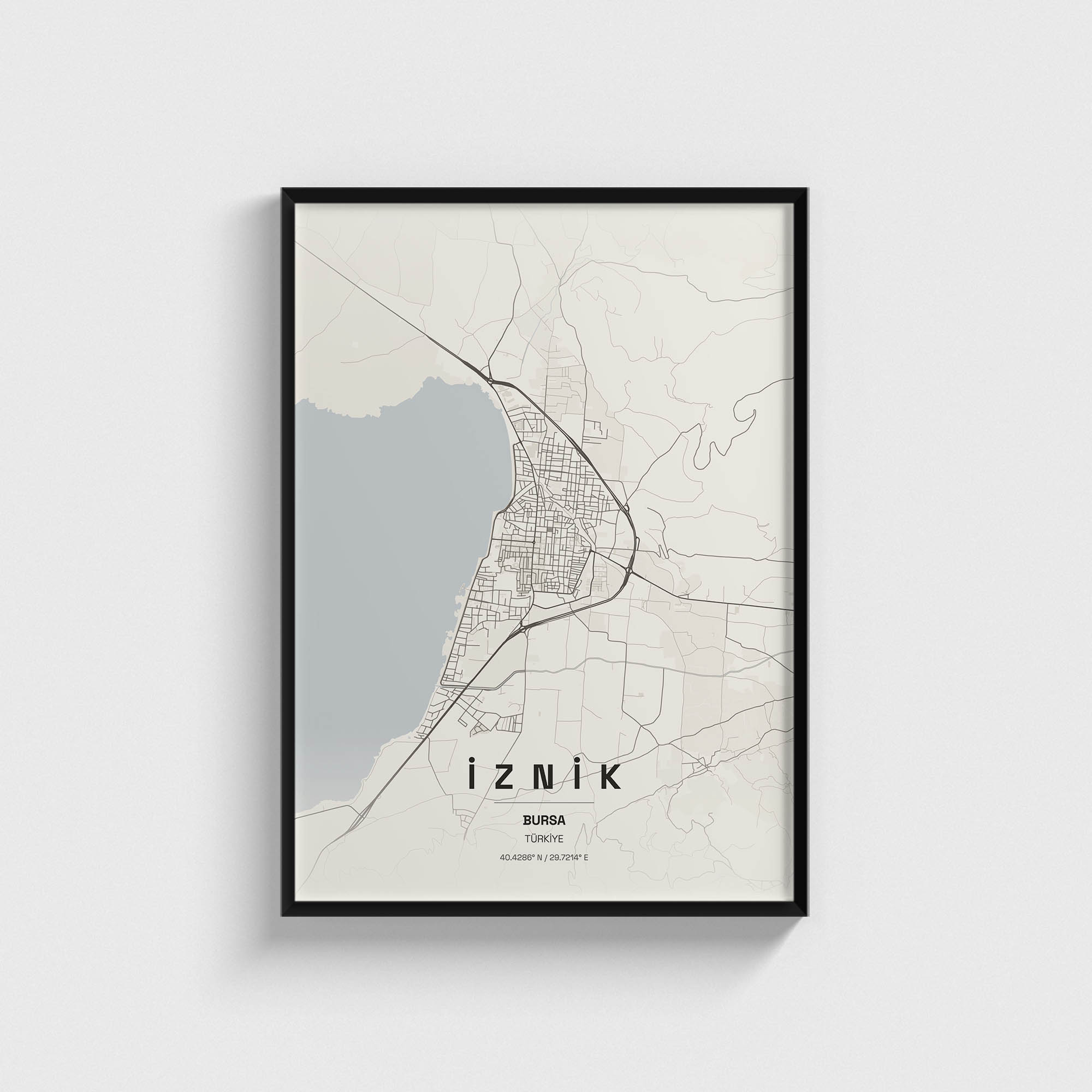 Bursa İznik İlçe Haritası Posteri