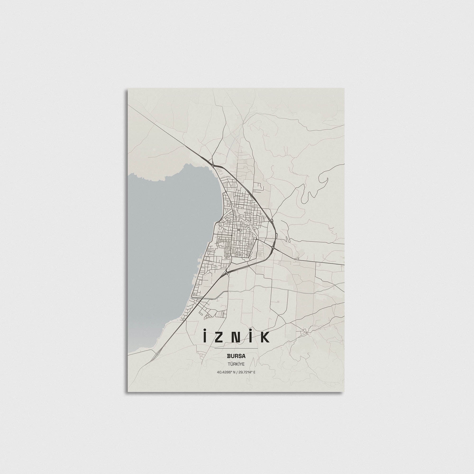 Bursa İznik İlçe Haritası Posteri - Görsel 3