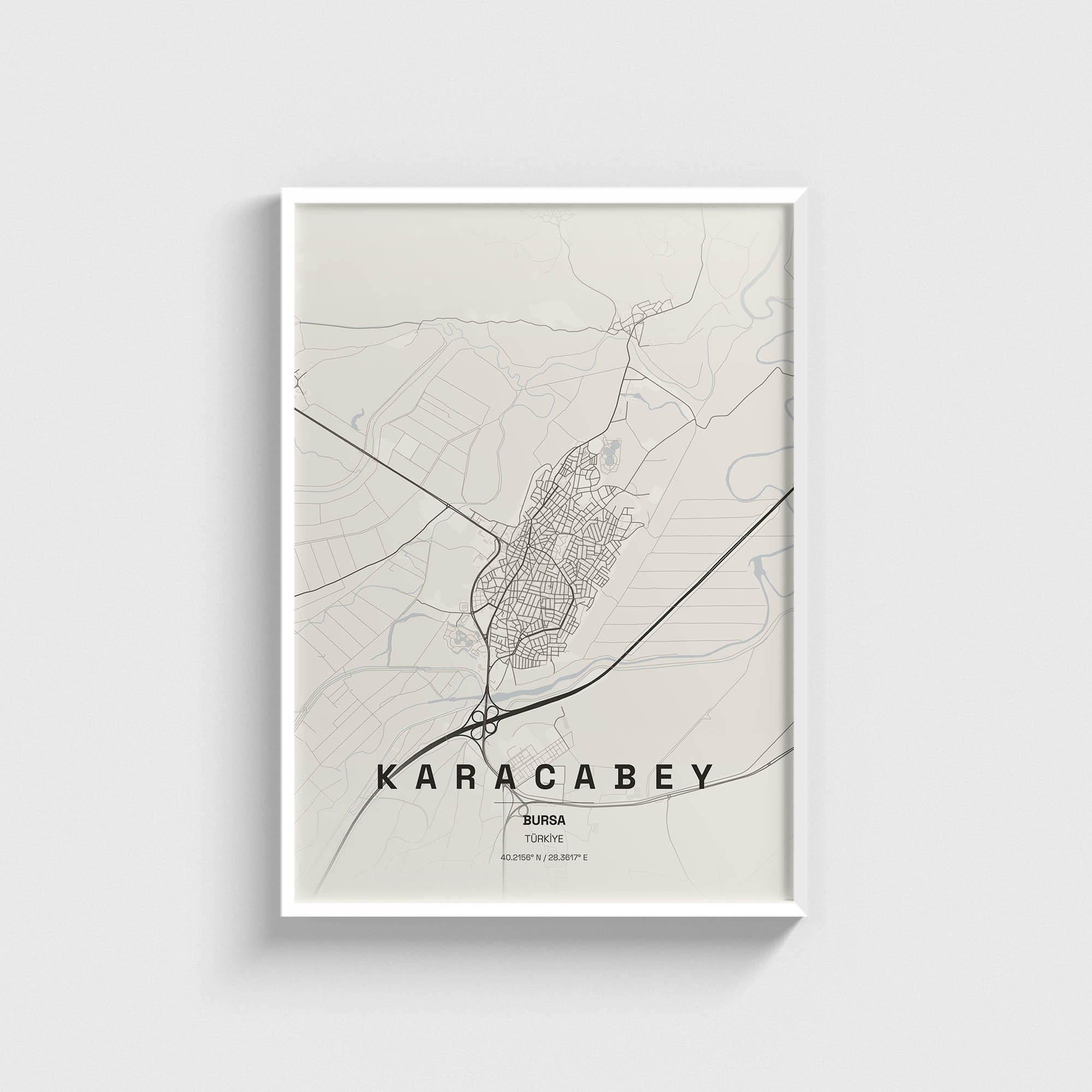 Bursa Karacabey İlçe Haritası Posteri - Görsel 2