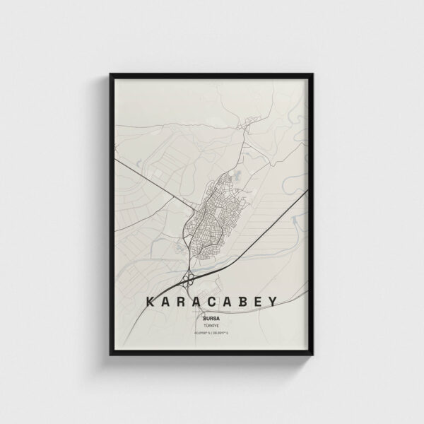 Bursa Karacabey İlçe Haritası Posteri