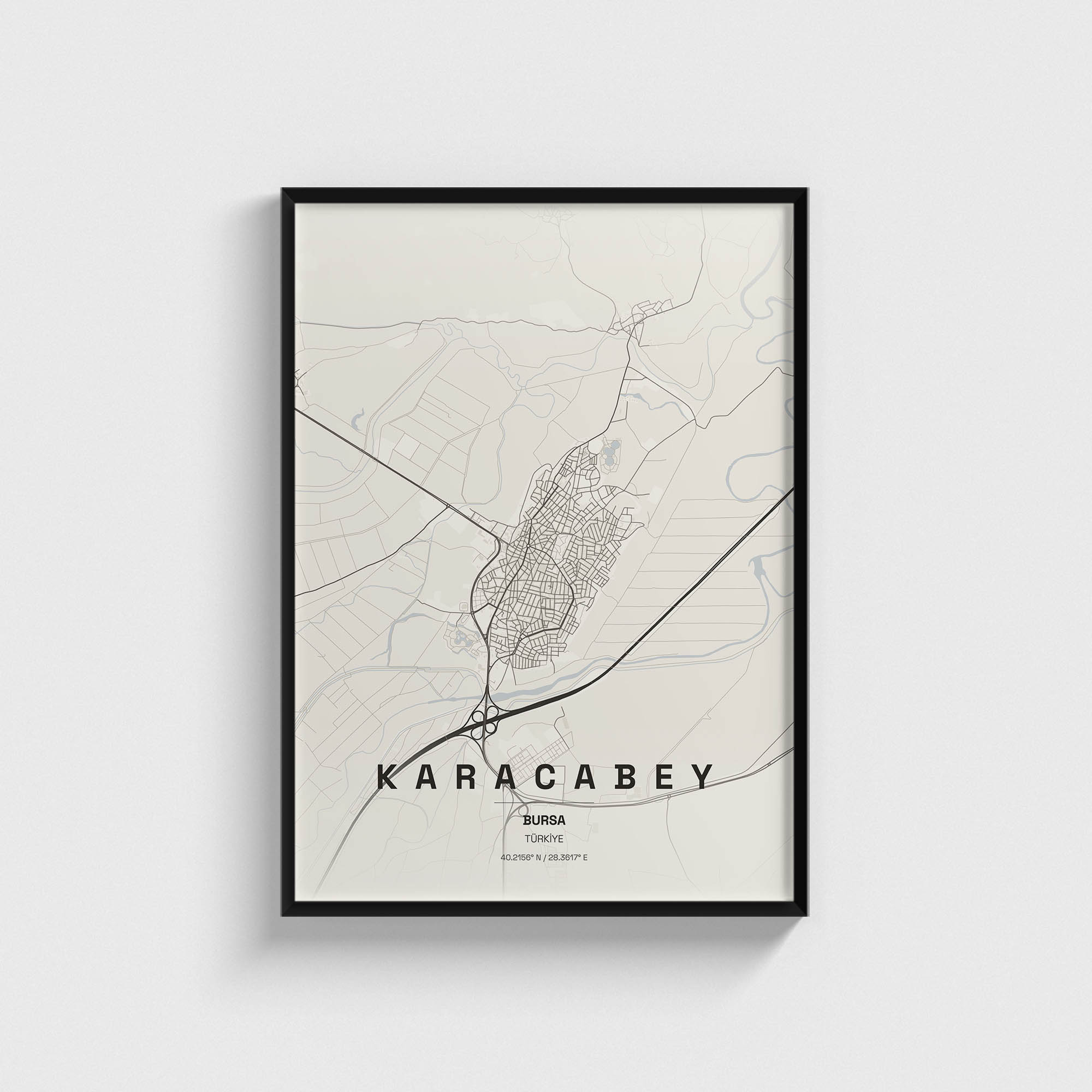 Bursa Karacabey İlçe Haritası Posteri