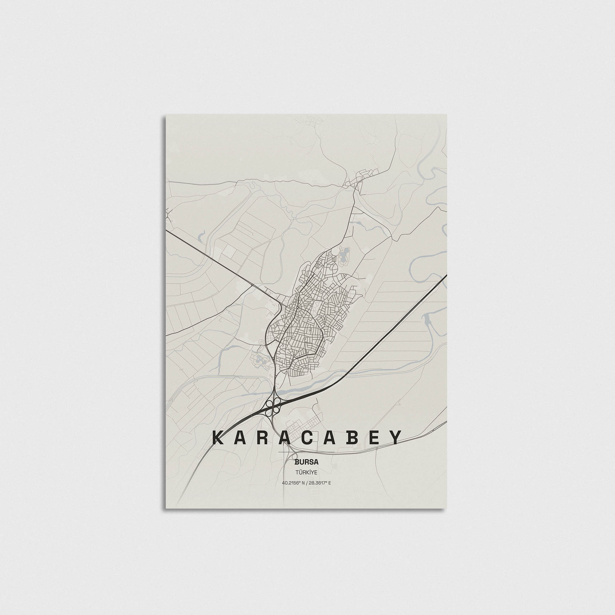 Bursa Karacabey İlçe Haritası Posteri - Görsel 3