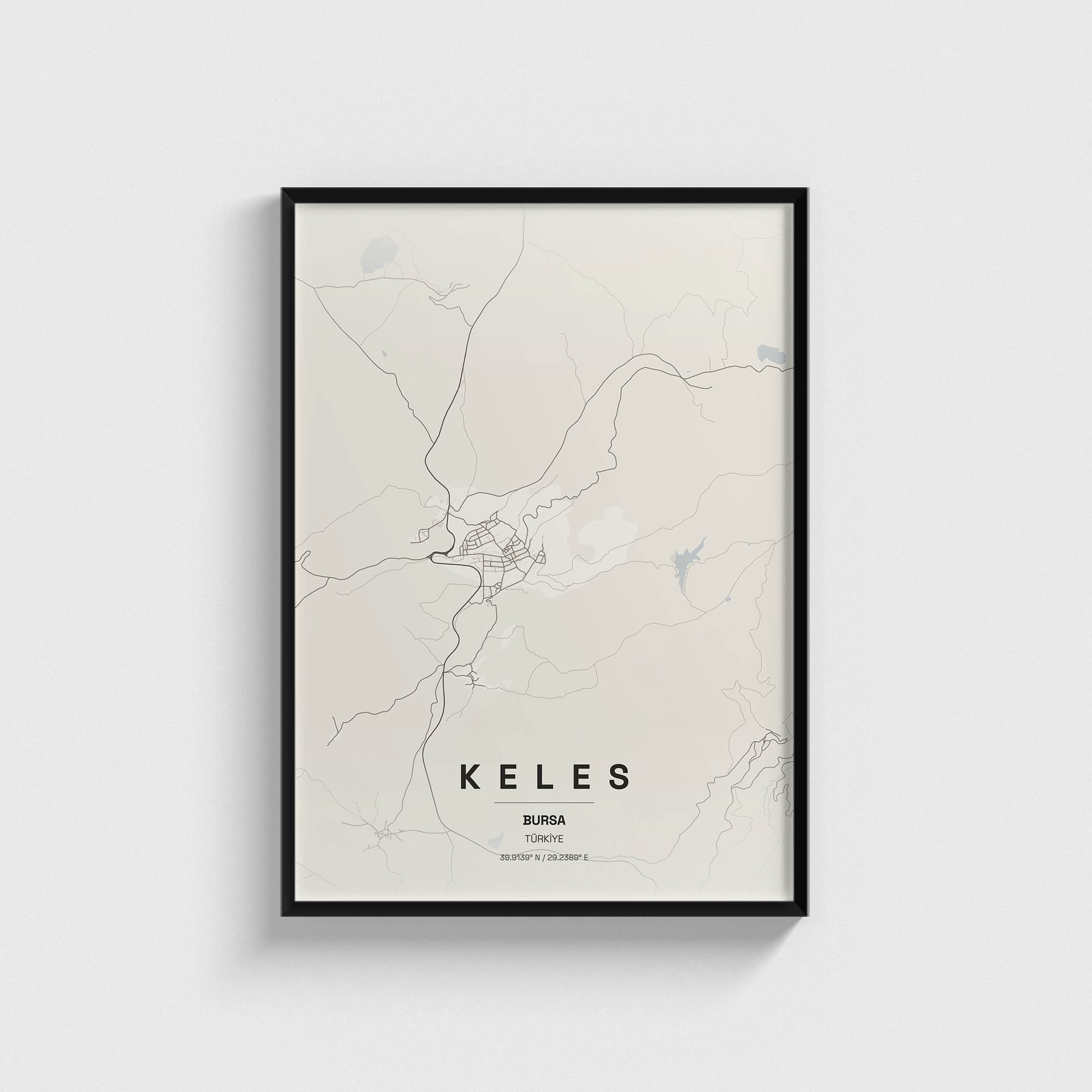 Bursa Keles İlçe Haritası Posteri