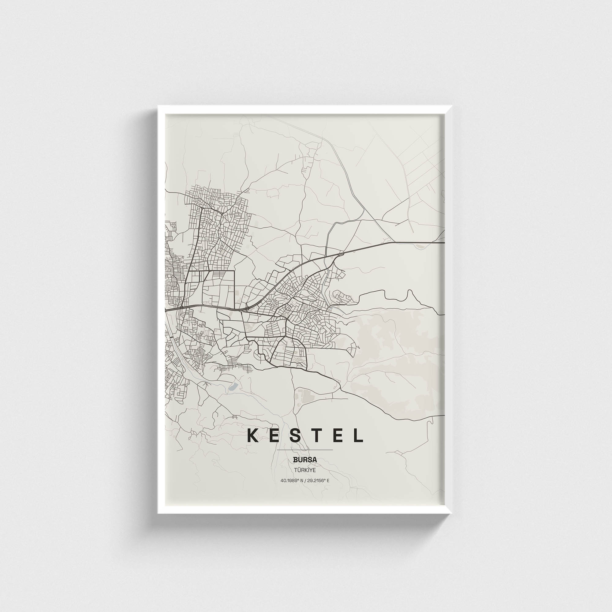 Bursa Kestel İlçe Haritası Posteri - Görsel 2