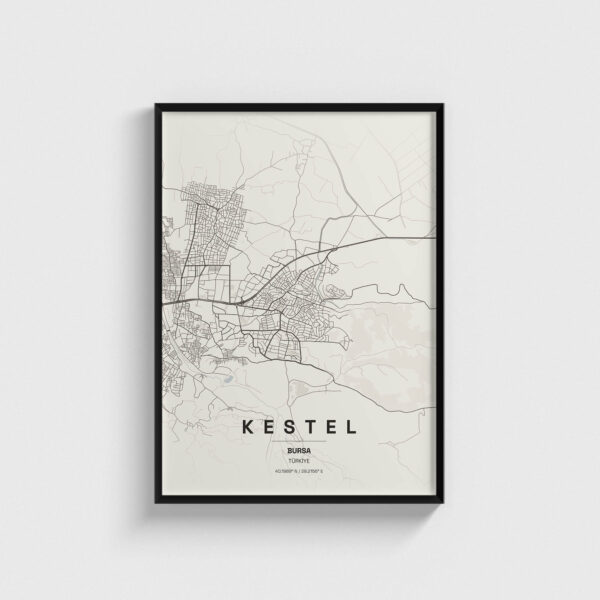 Bursa Kestel İlçe Haritası Posteri