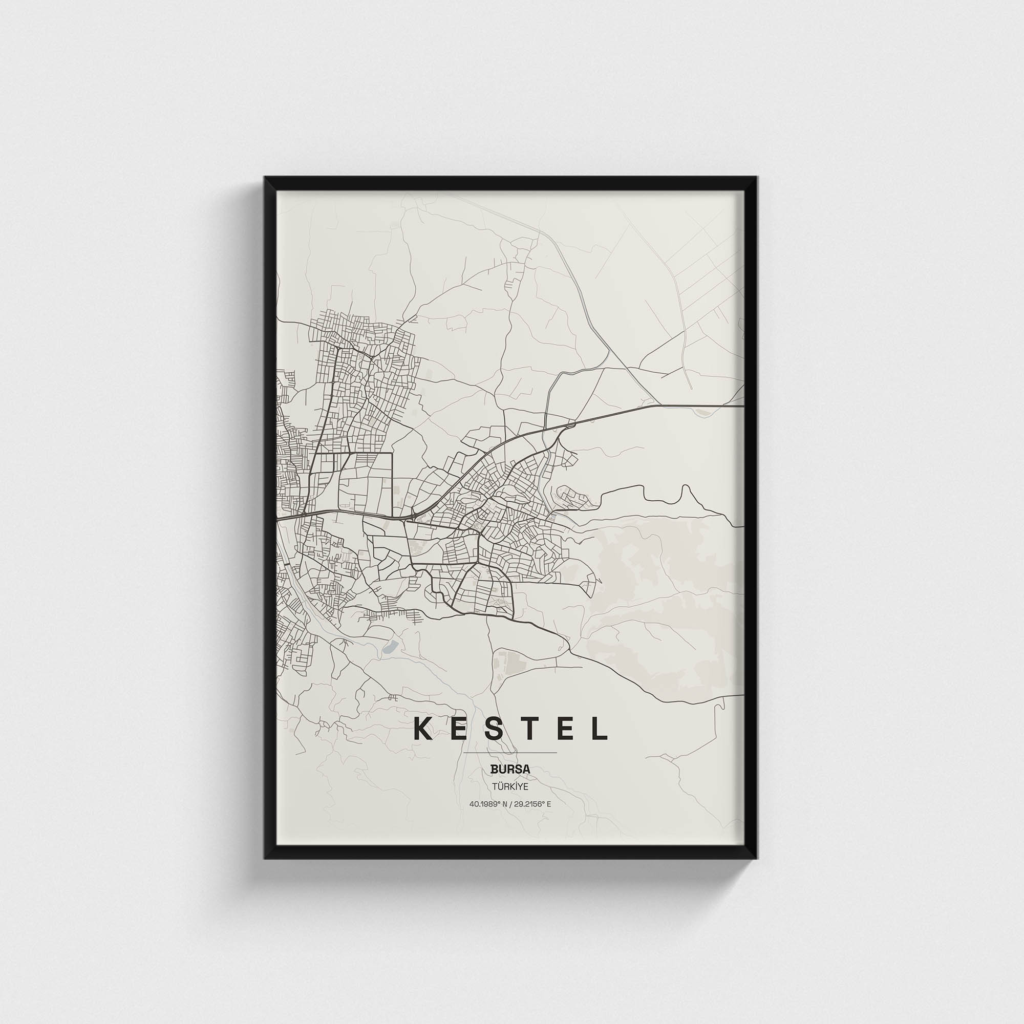 Bursa Kestel İlçe Haritası Posteri