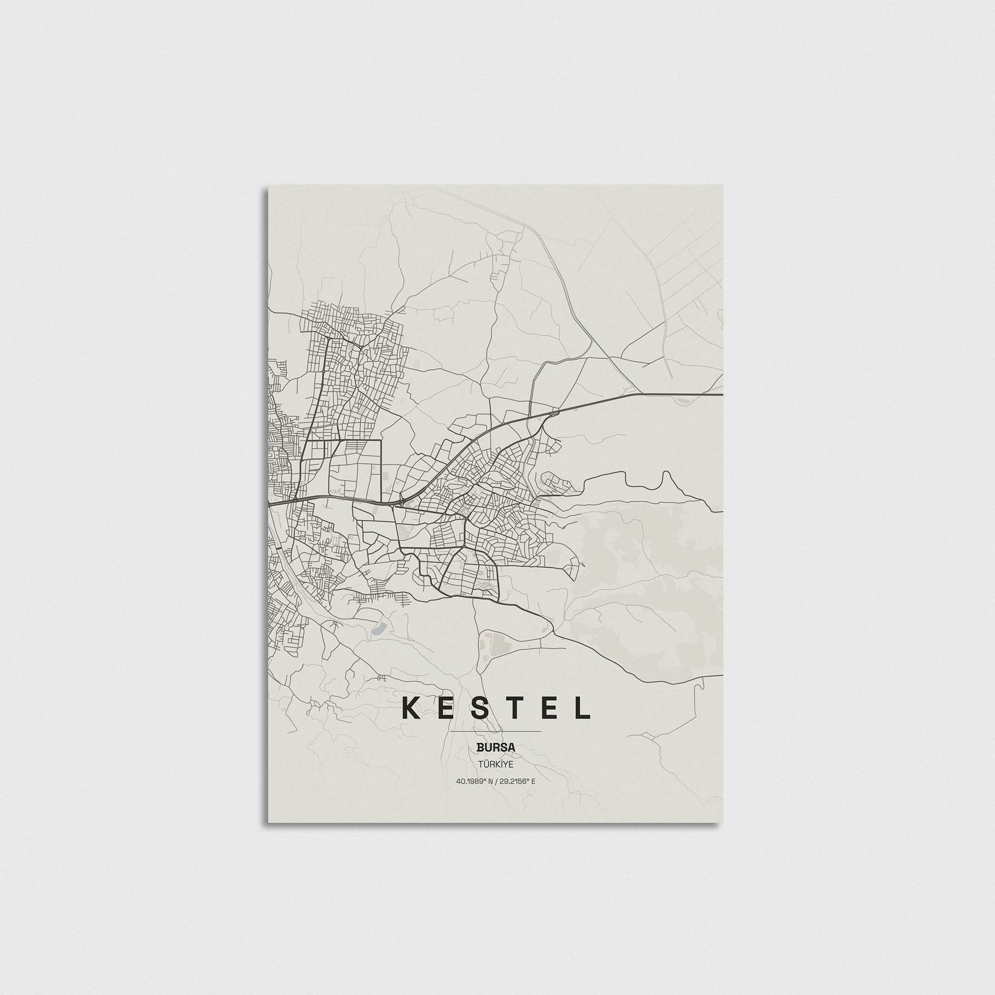 Bursa Kestel İlçe Haritası Posteri - Görsel 3