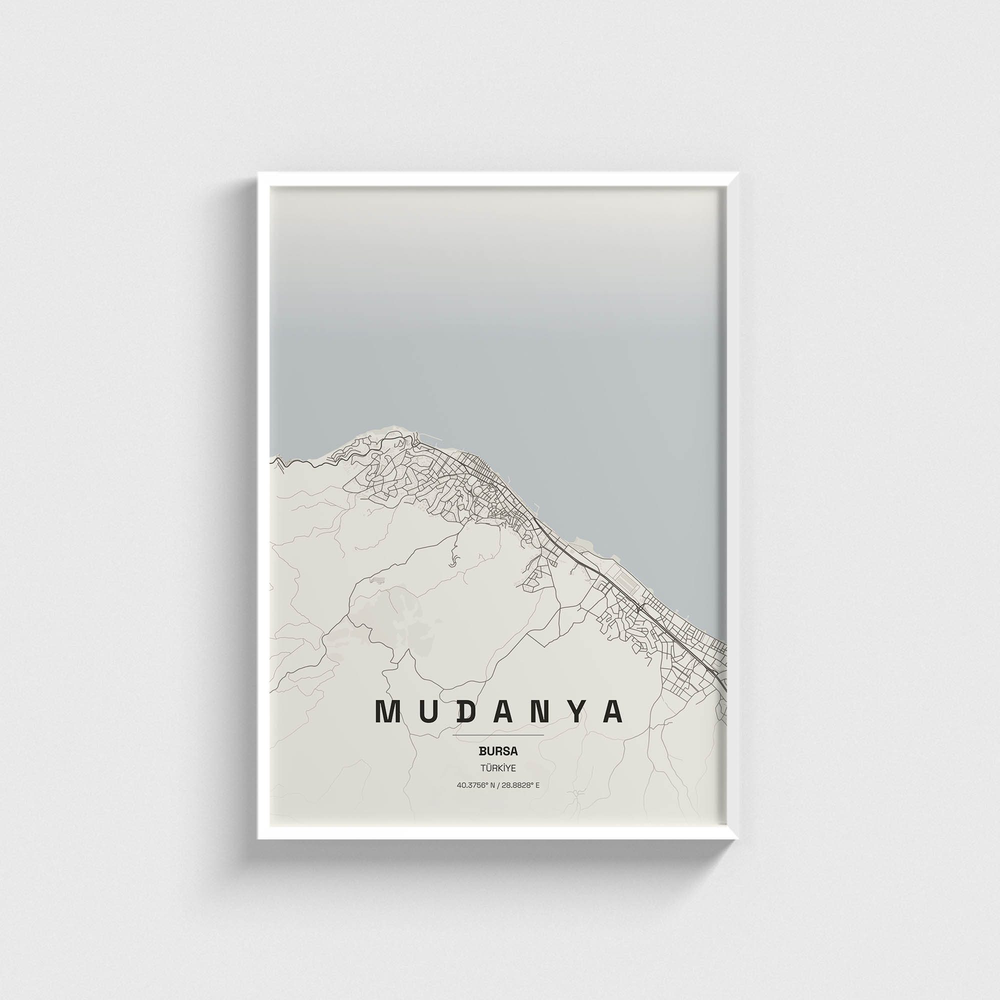 Bursa Mudanya İlçe Haritası Posteri - Görsel 2