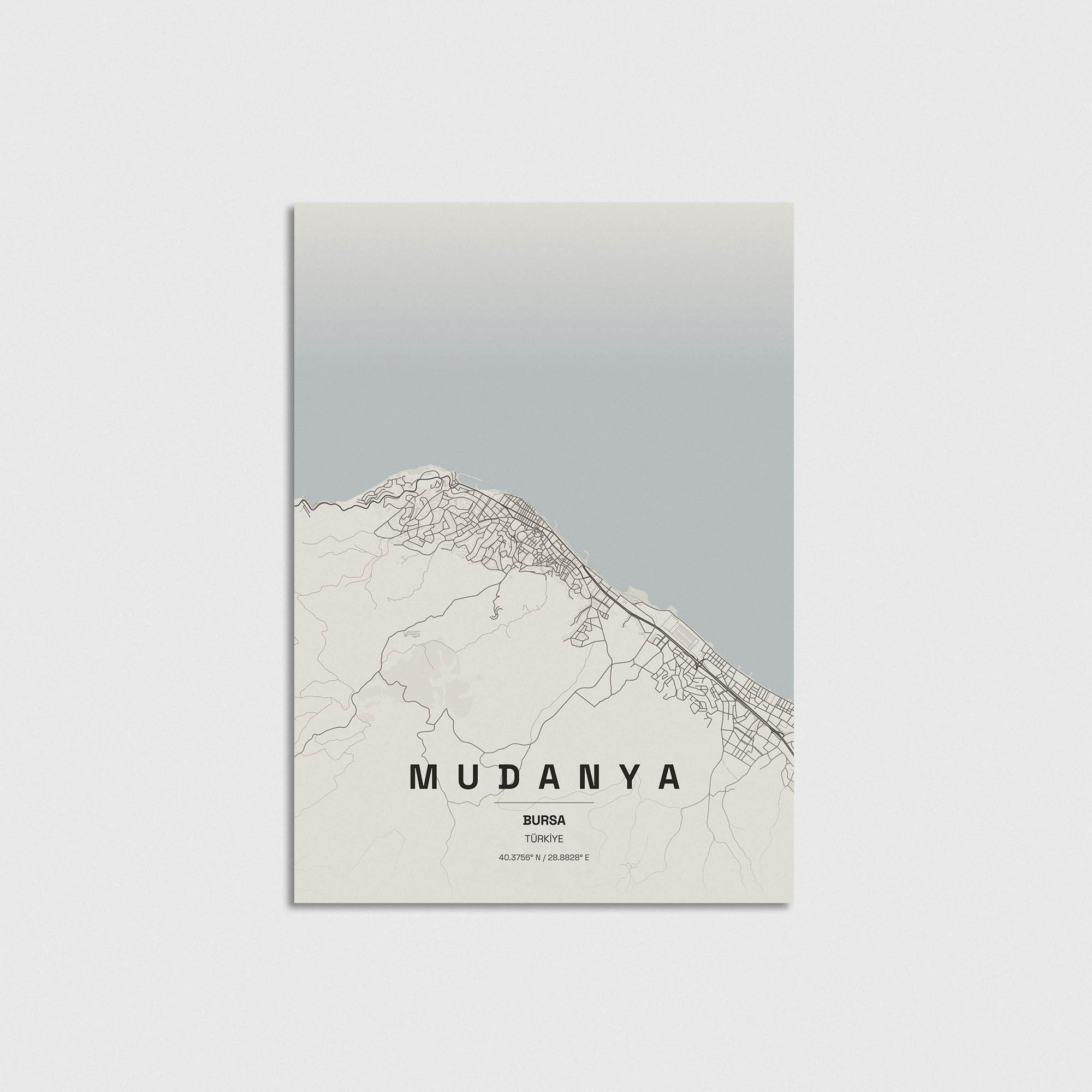 Bursa Mudanya İlçe Haritası Posteri - Görsel 3