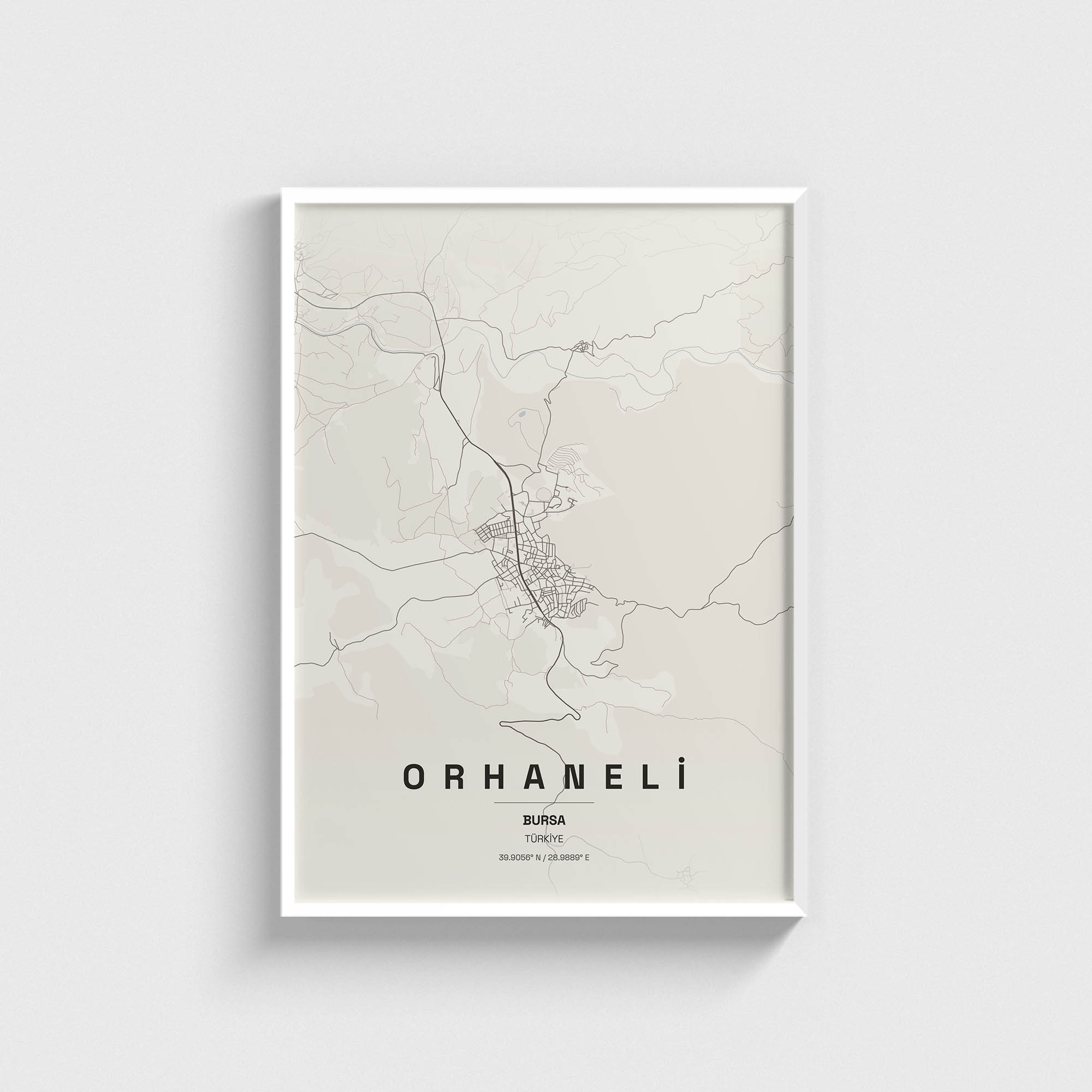Bursa Orhaneli İlçe Haritası Posteri - Görsel 2