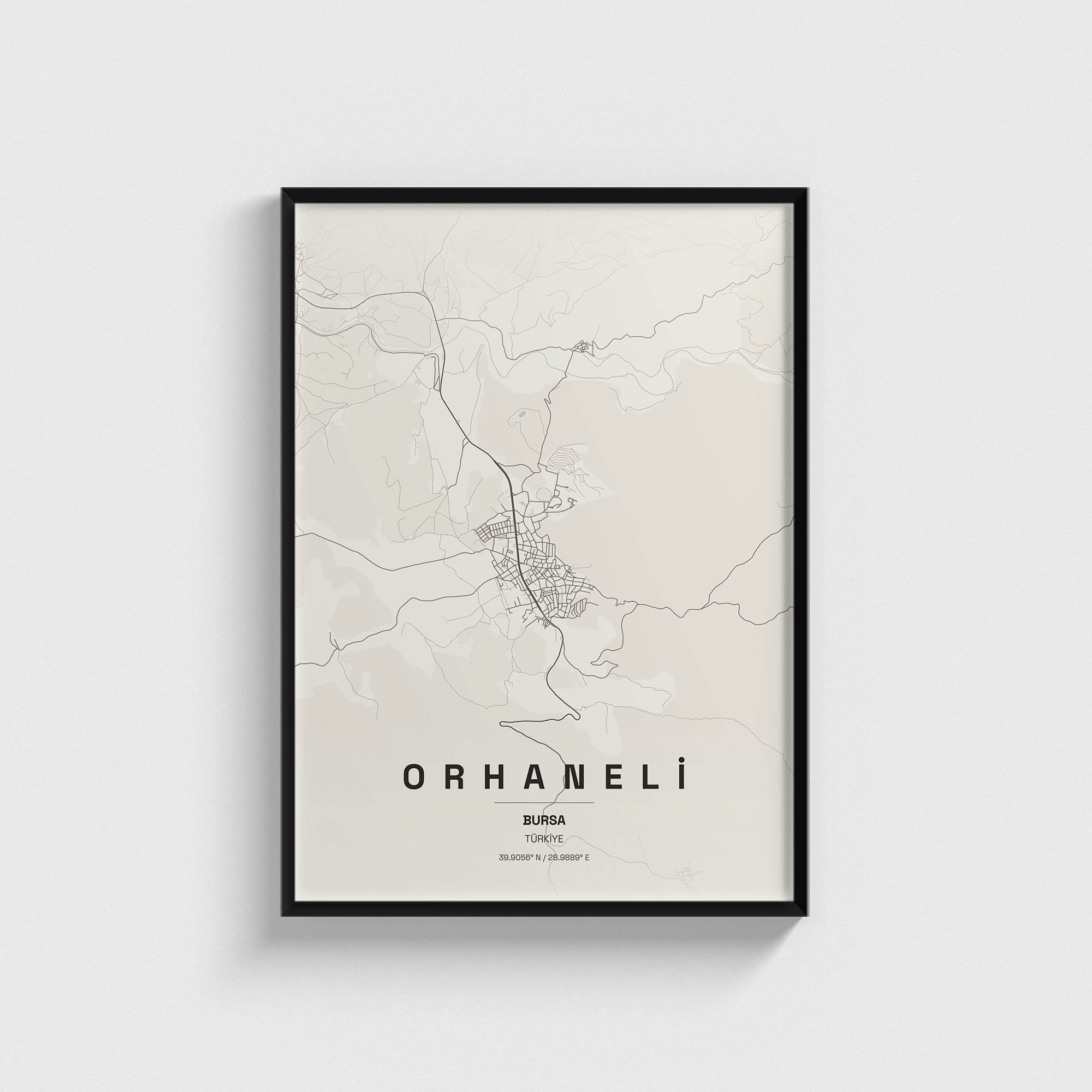 Bursa Orhaneli İlçe Haritası Posteri