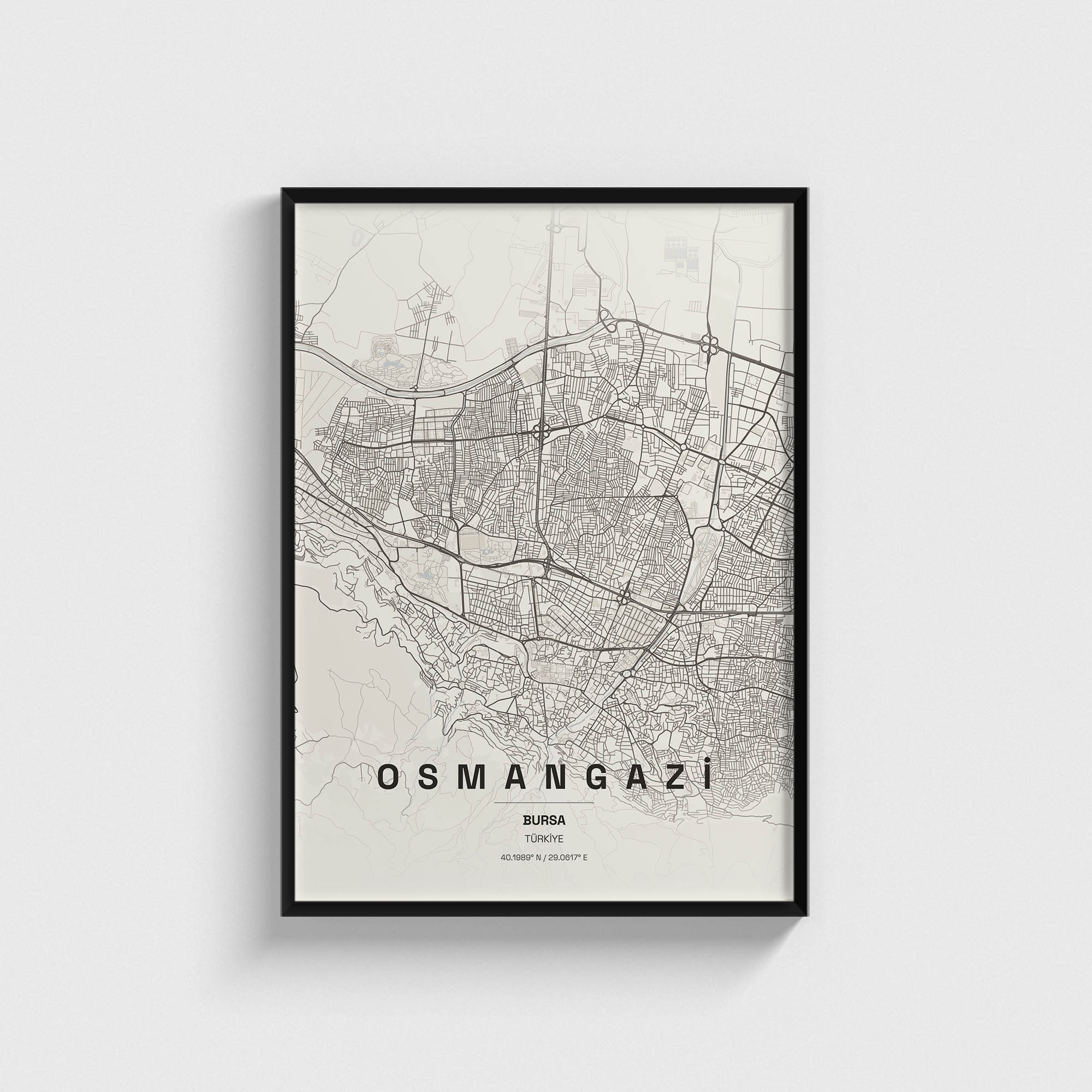 Bursa Osmangazi İlçe Haritası Posteri