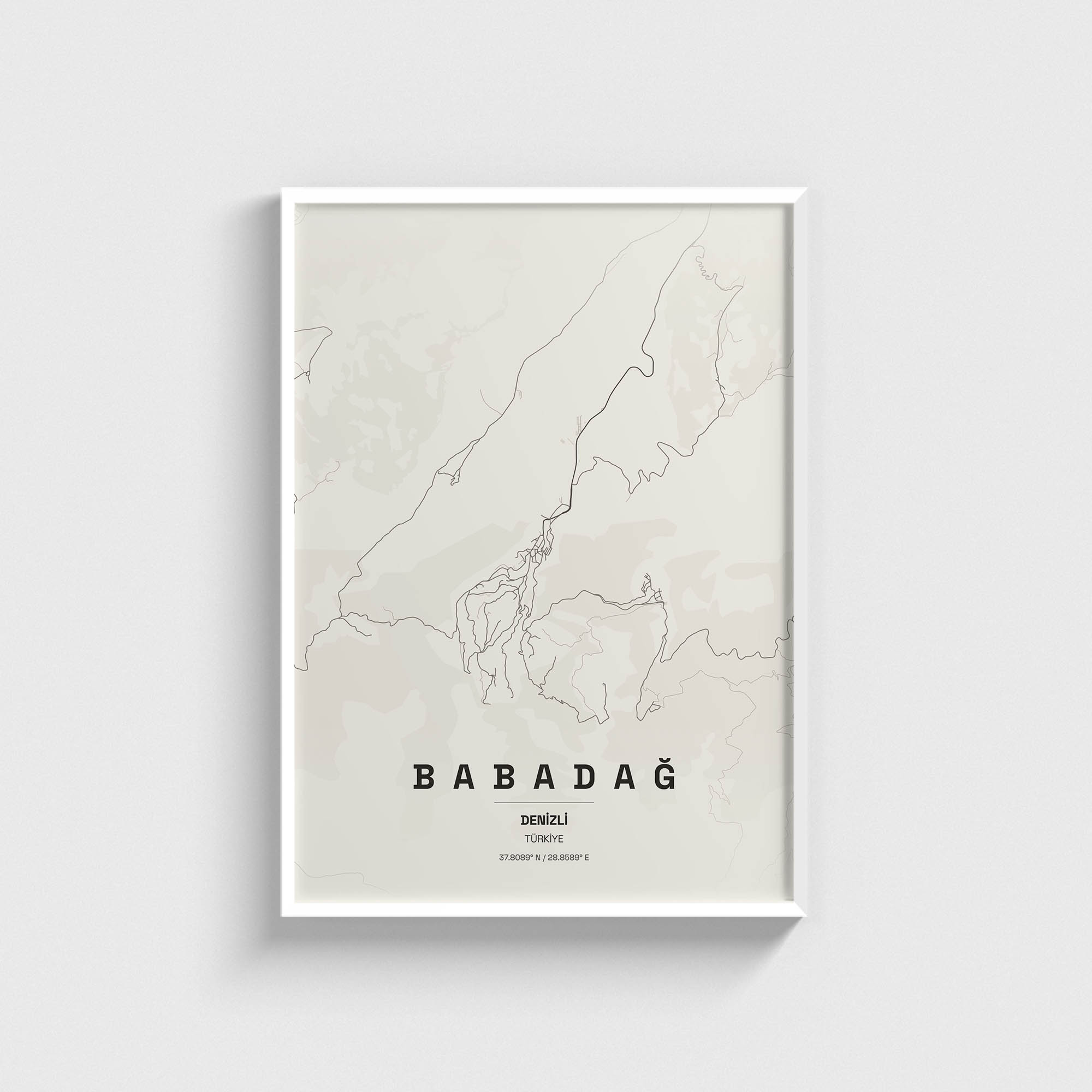Denizli Babadağ İlçe Haritası Posteri - Görsel 2