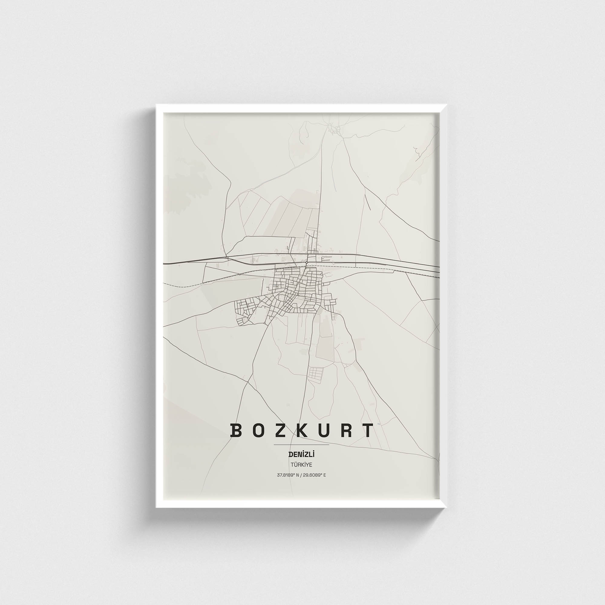 Denizli Bozkurt İlçe Haritası Posteri - Görsel 2