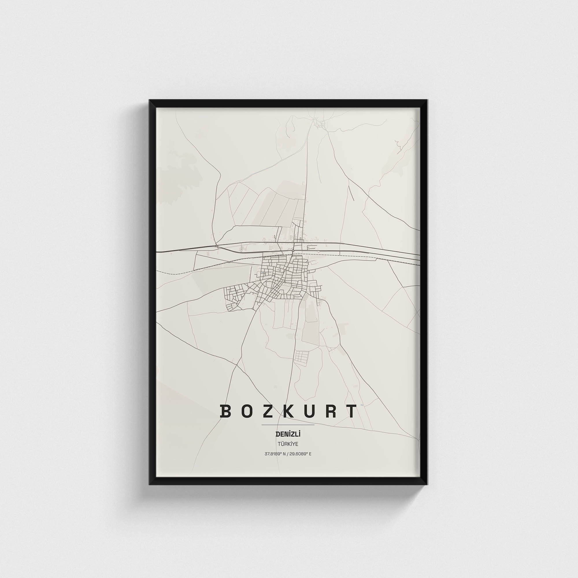 Denizli Bozkurt İlçe Haritası Posteri