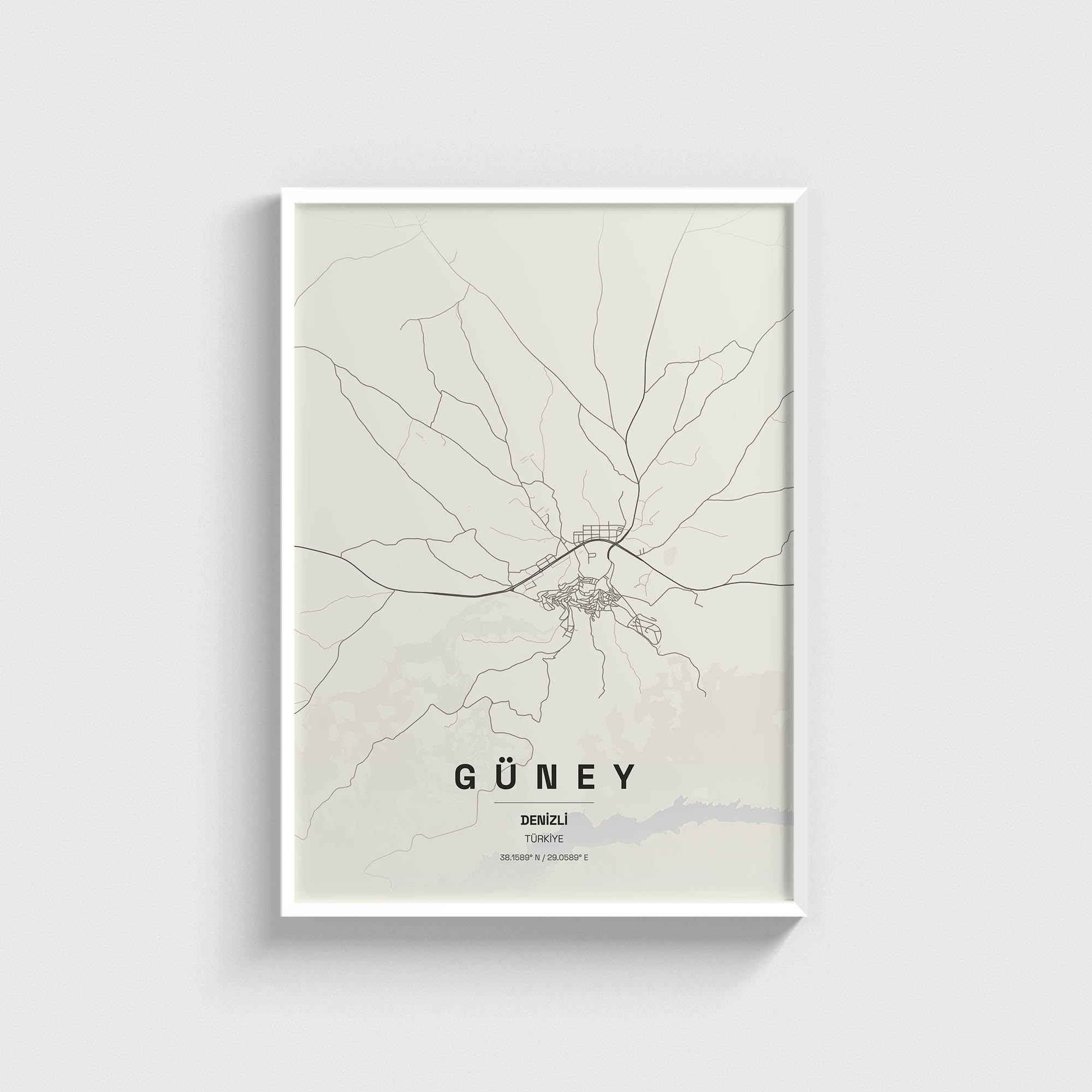 Denizli Güney İlçe Haritası Posteri - Görsel 2