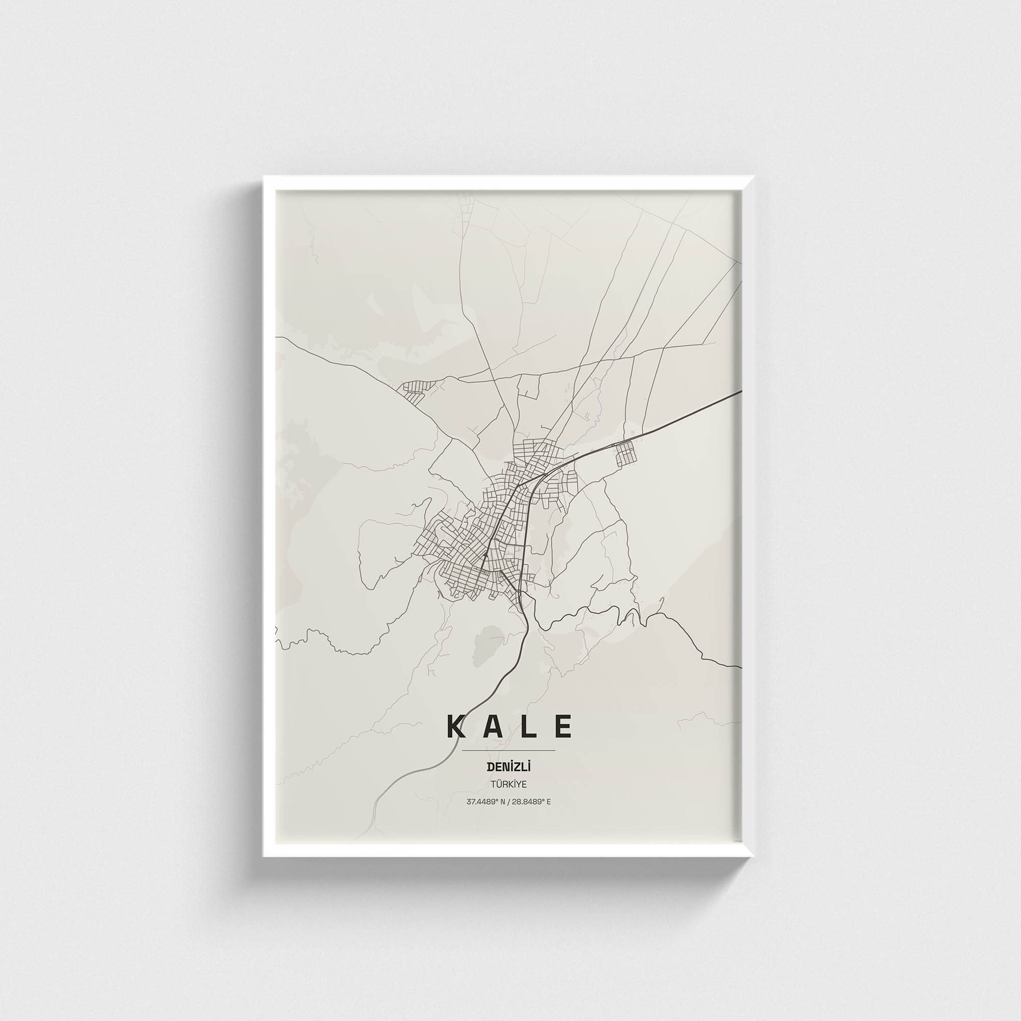 Denizli Kale İlçe Haritası Posteri - Görsel 2